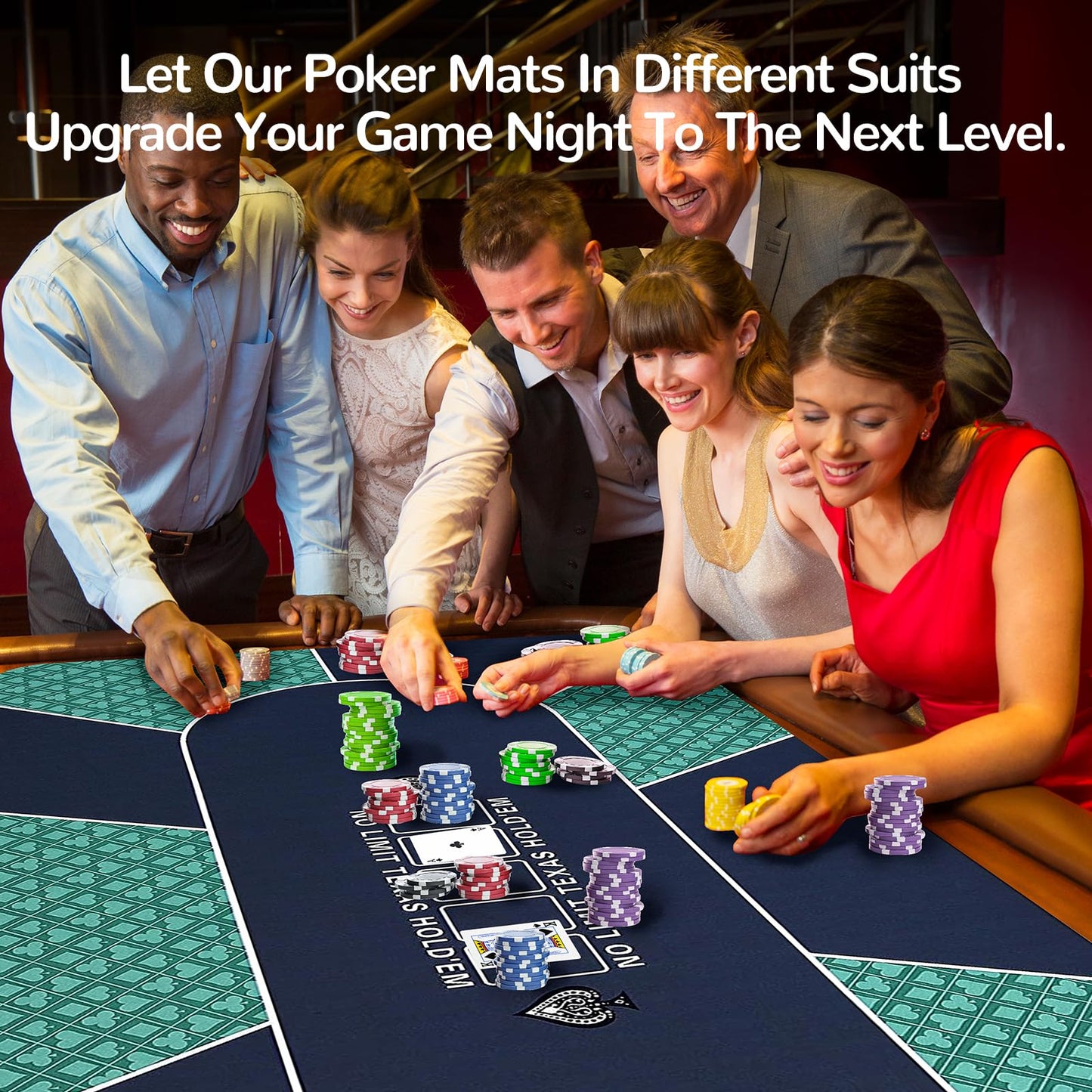 FURUISEN Waterproof Poker Mat 70" x 35" – 8-Player Table Top with Zipper Tote