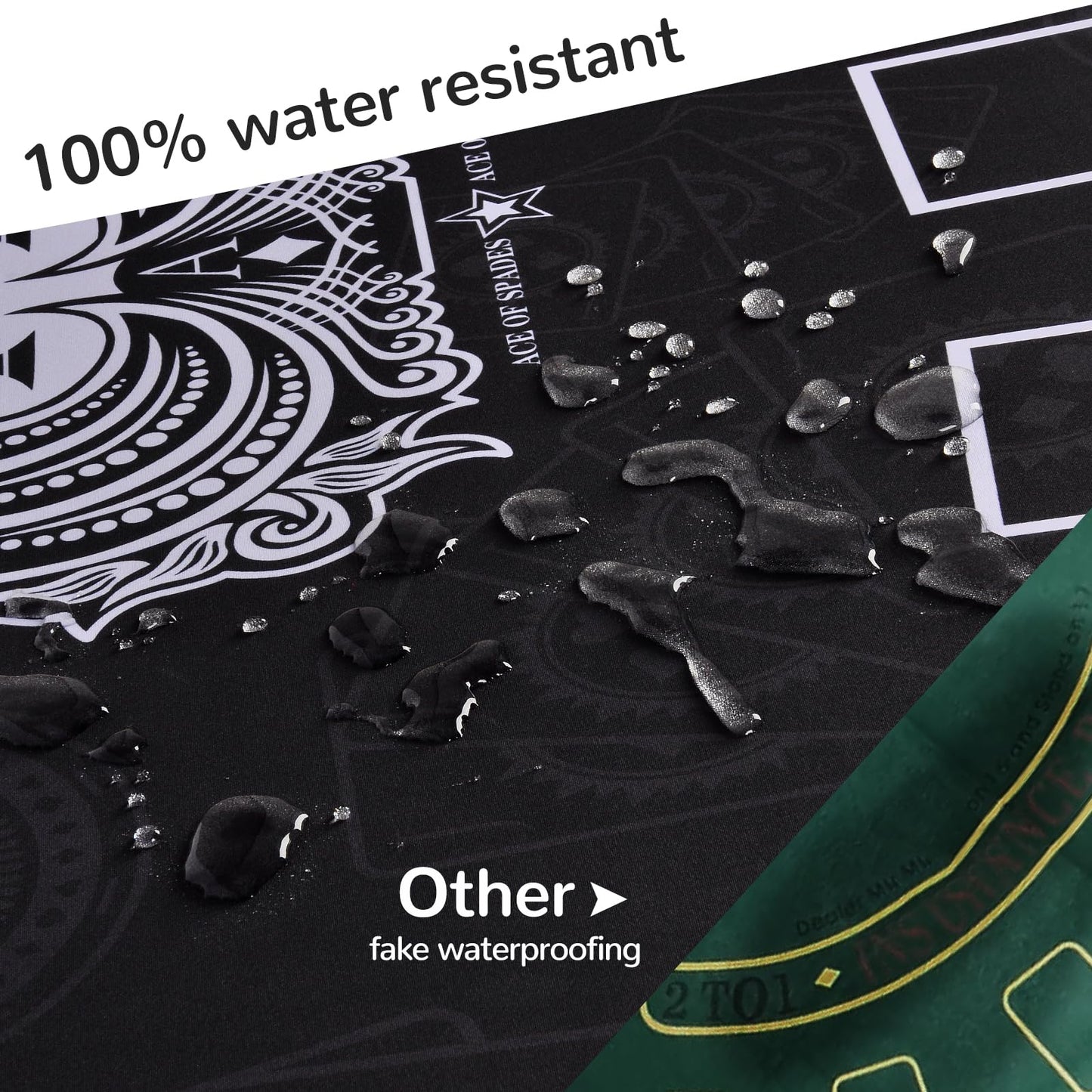 FURUISEN Waterproof Poker Mat 70" x 35" – 8-Player Table Top with Zipper Tote