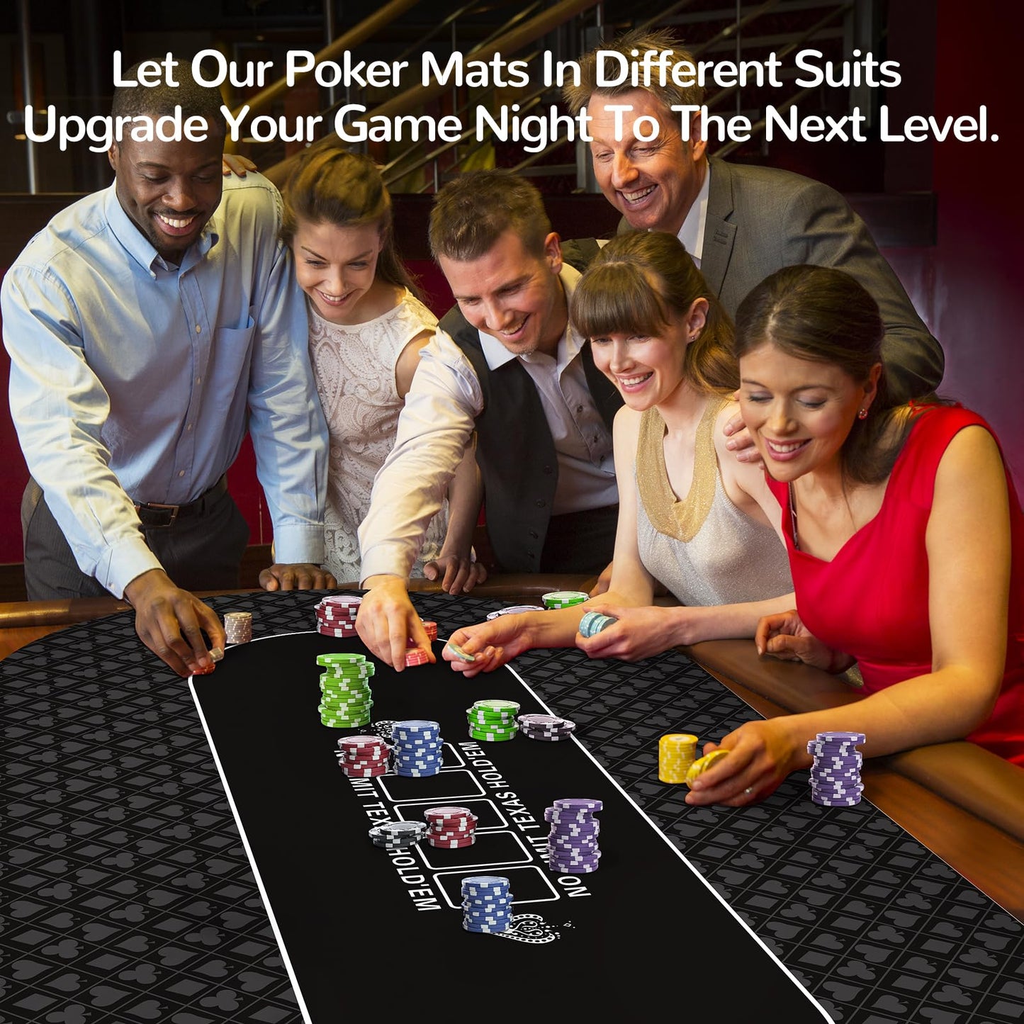 FURUISEN Waterproof 70x35 Poker Mat — Portable Table Top with Smooth Surface & Anti-Slip Base