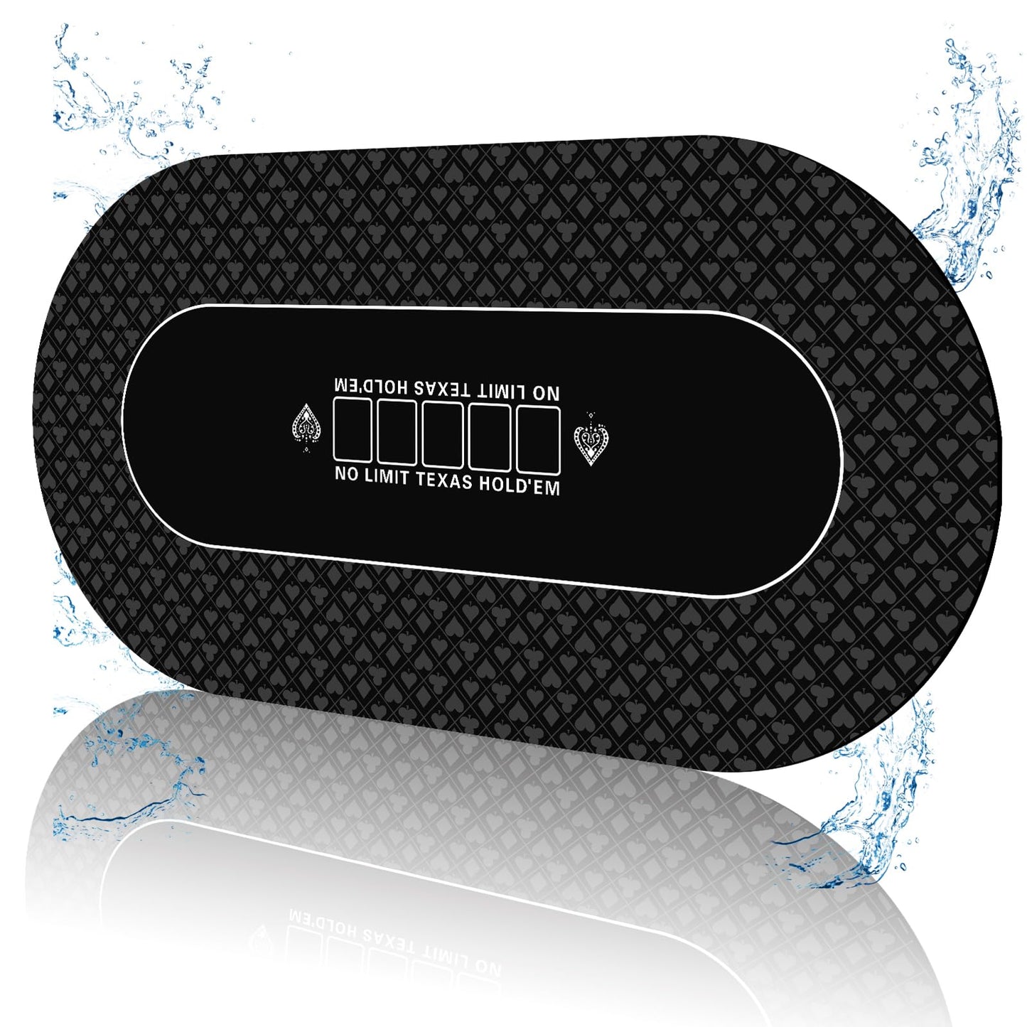 FURUISEN Waterproof 70x35 Poker Mat — Portable Table Top with Smooth Surface & Anti-Slip Base