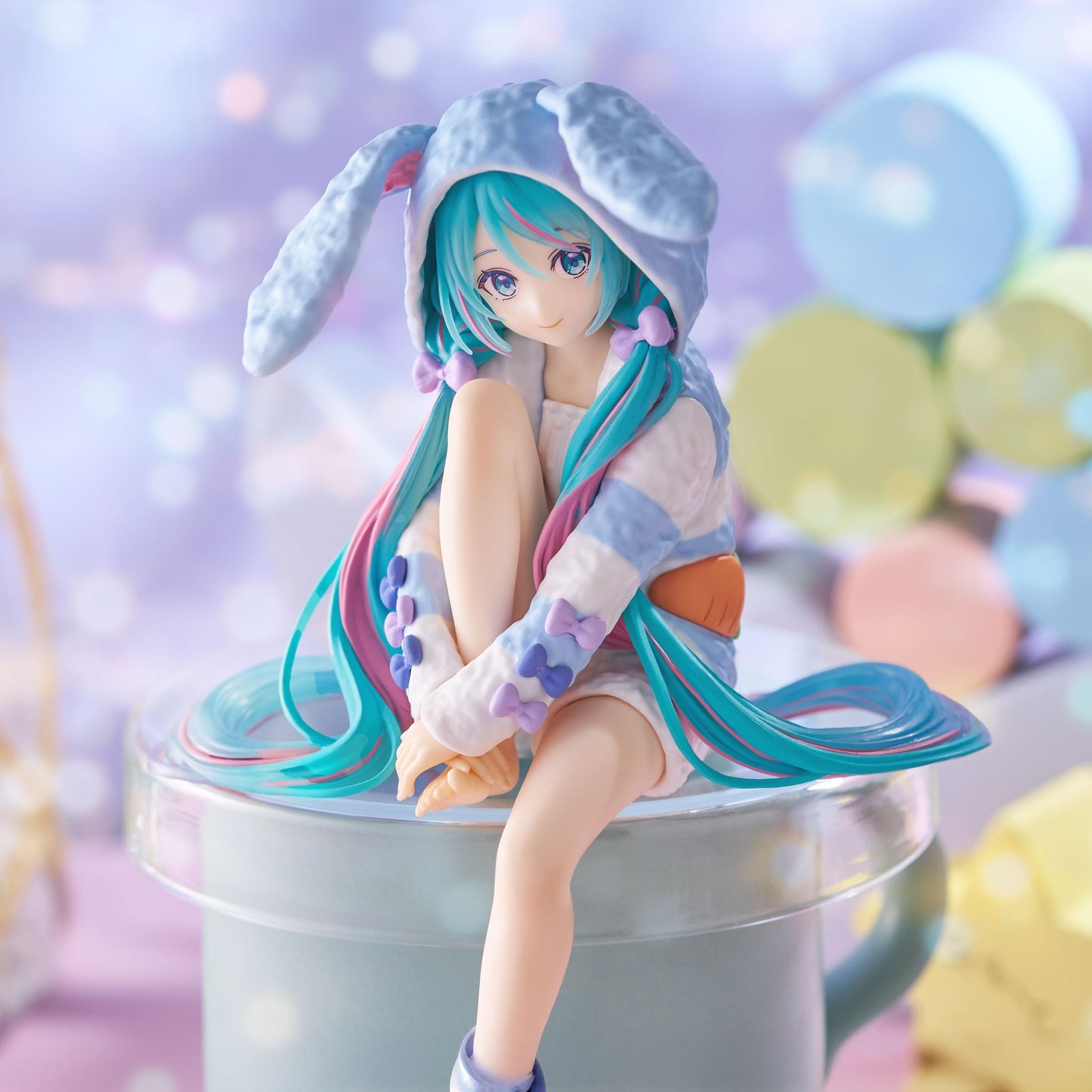 FuRyu Hatsune Miku Noodle Stopper Figure - Rabbit Ear Hood Pajama (Blue Color ver.)