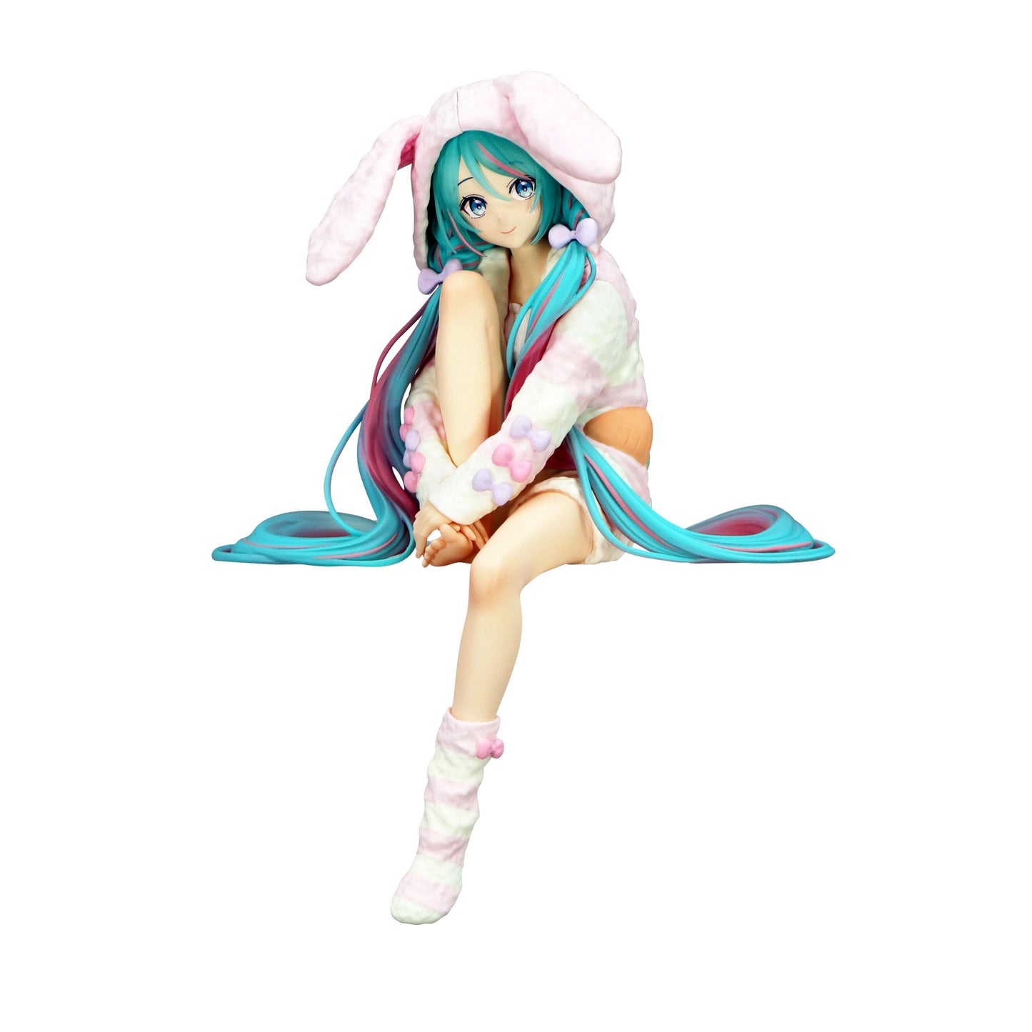 FURYU Hatsune Miku Noodle Stopper Figure - Rabbit Ear Hood Pajama - Official Licensed Collectible