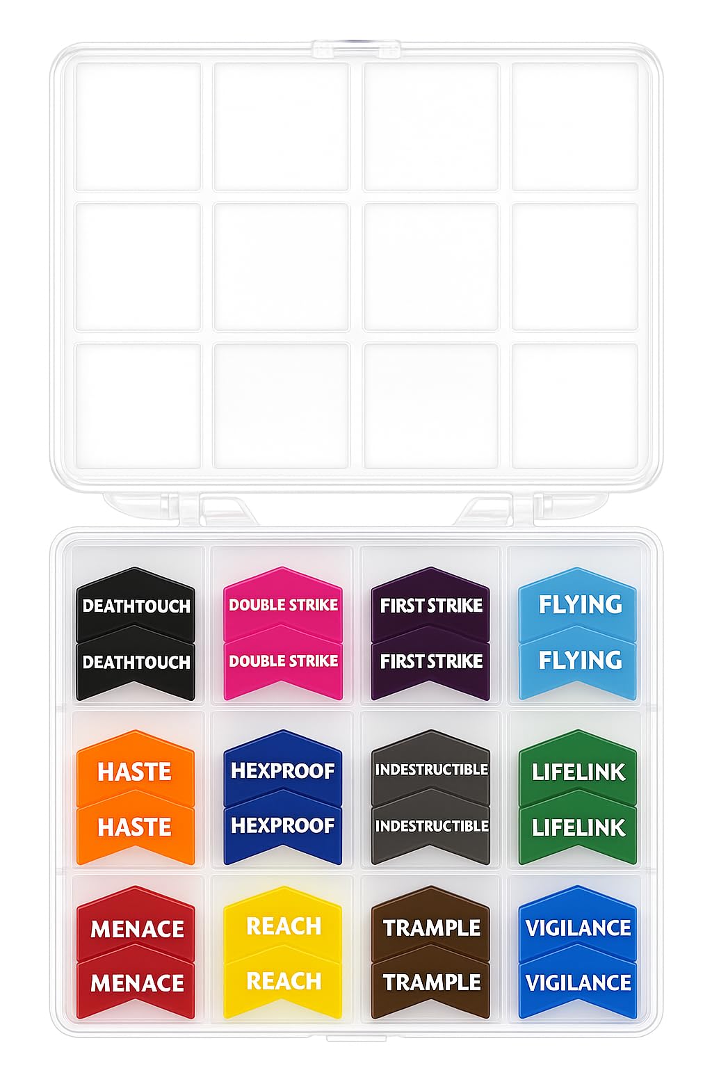Futhark 72 Color-Coded MTG Keyword Counters – Extended Edition with Organizer Case