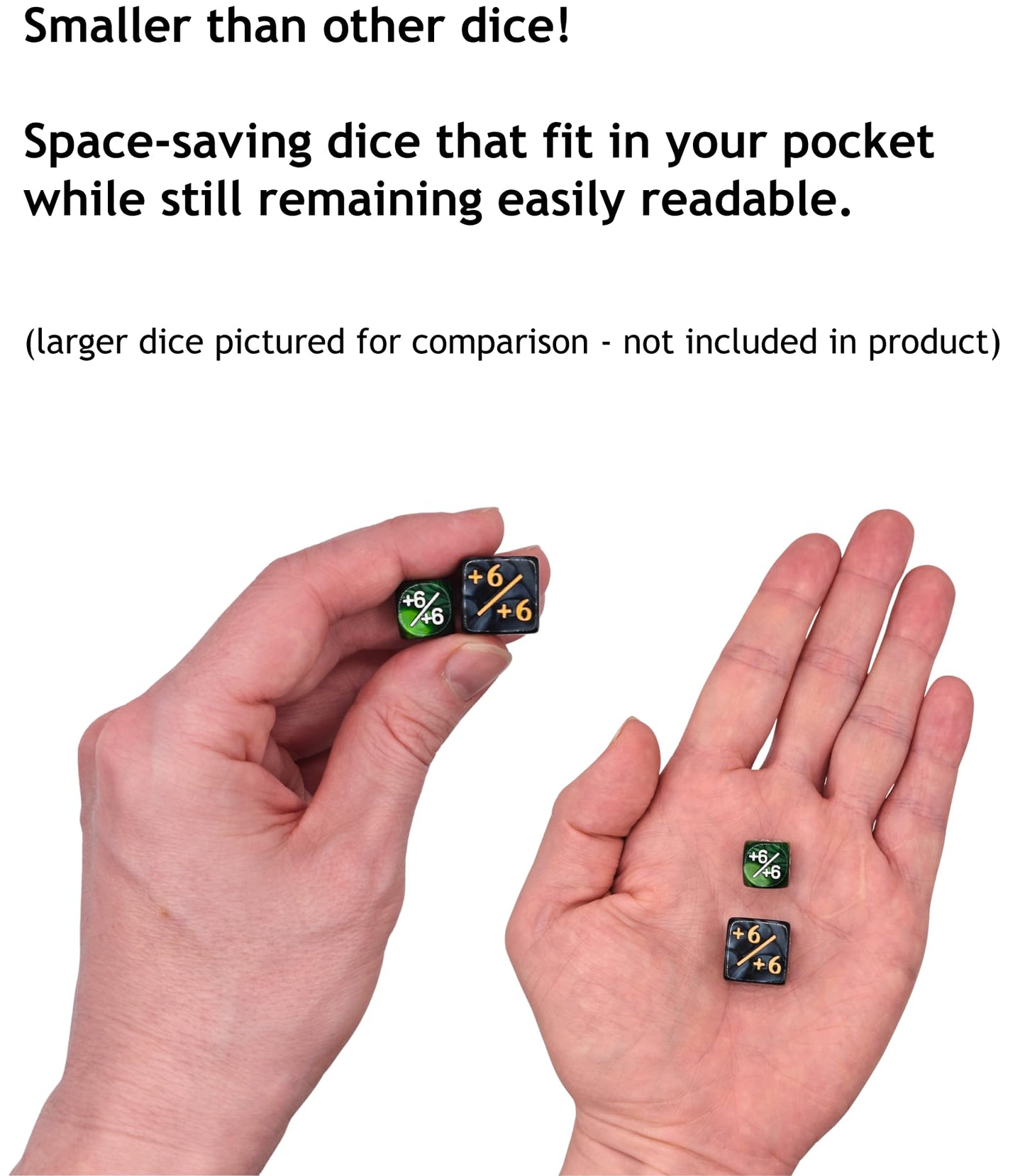 Futhark MTG Counter Dice Set – 25 Compact Multicolor Acrylic Dice with Plus/Minus Counters