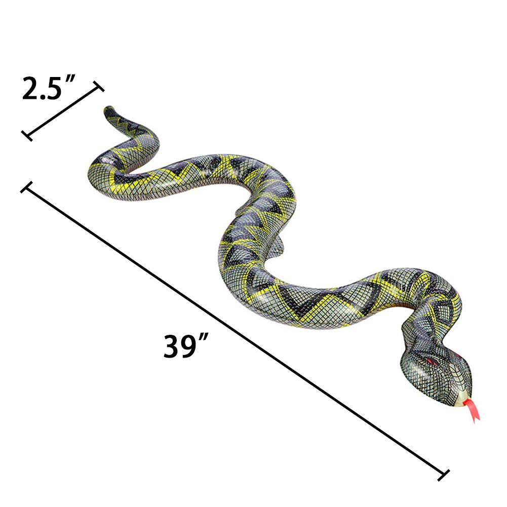 FUTUREPLUSX 3PCS Inflatable Snakes — 39-Inch Pool & Jungle Safari Decor Set