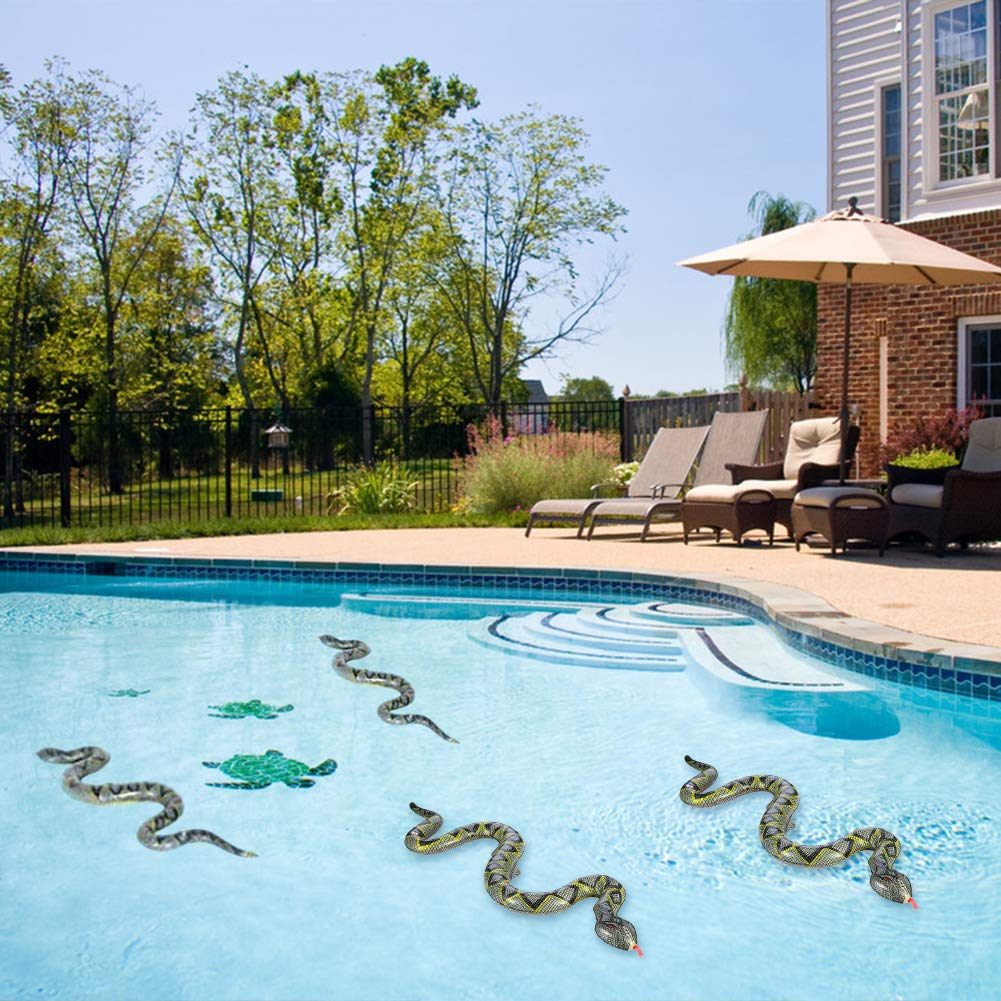 FUTUREPLUSX 3PCS Inflatable Snakes — 39-Inch Pool & Jungle Safari Decor Set