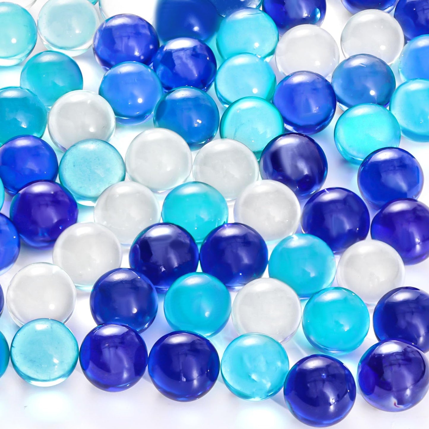 FUTUREPLUSX 75PCS Blue Marbles Bulk | Marble Run Games & Decor