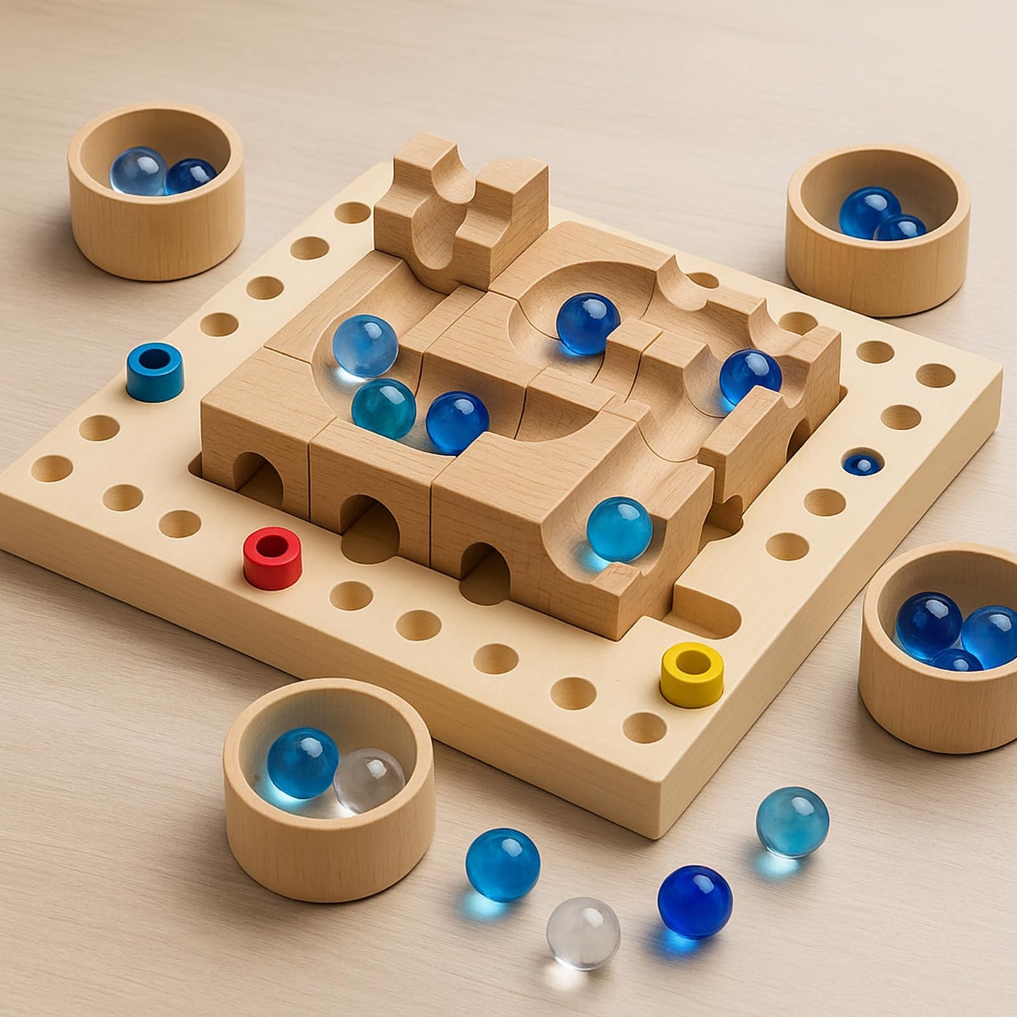 FUTUREPLUSX 75PCS Blue Marbles Bulk | Marble Run Games & Decor