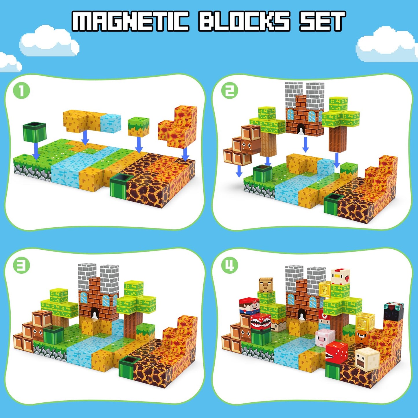 Fuwidvia Magnetic Blocks – 100PCS STEM Building Toys for Kids 3-13