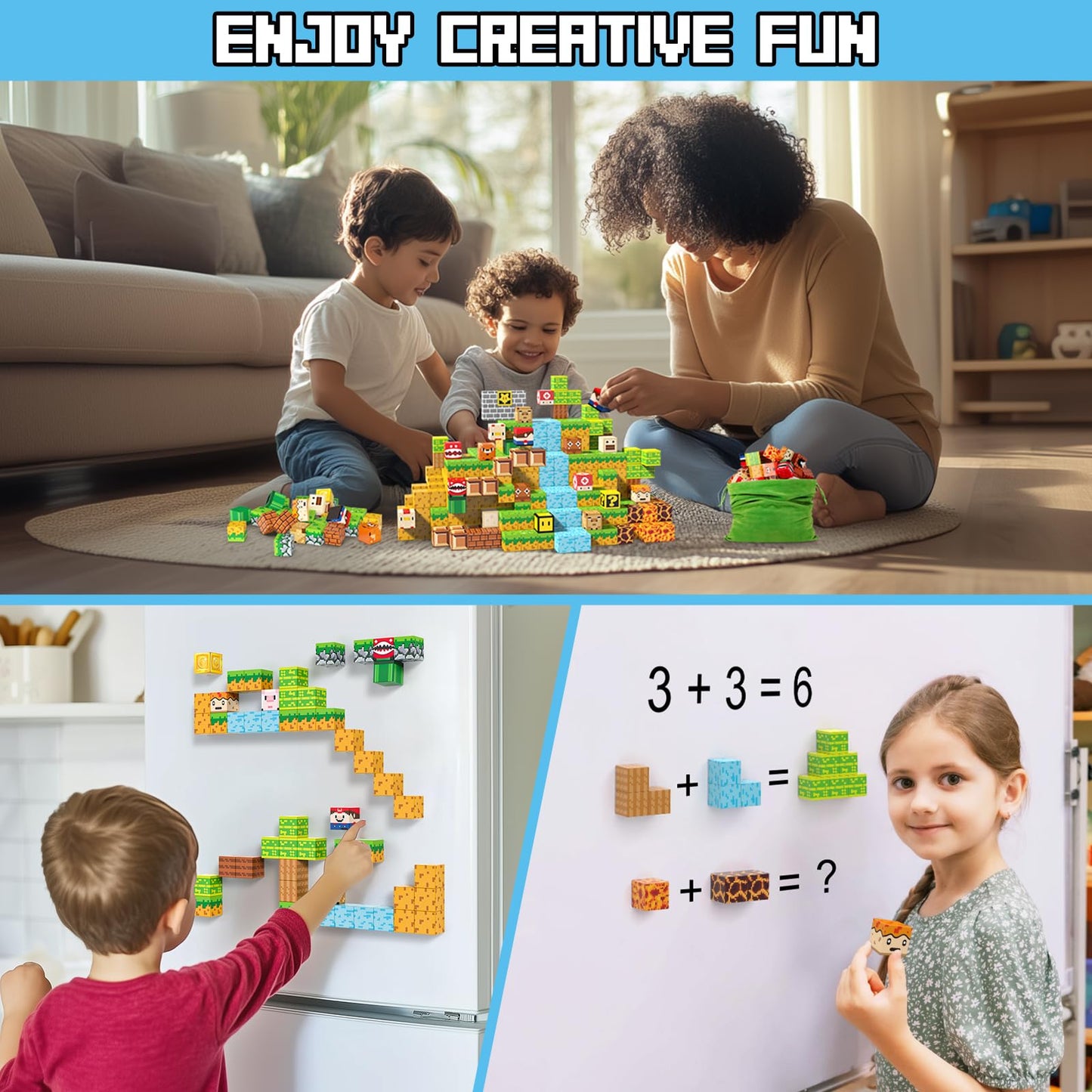 Fuwidvia Magnetic Blocks – 100PCS STEM Building Toys for Kids 3-13