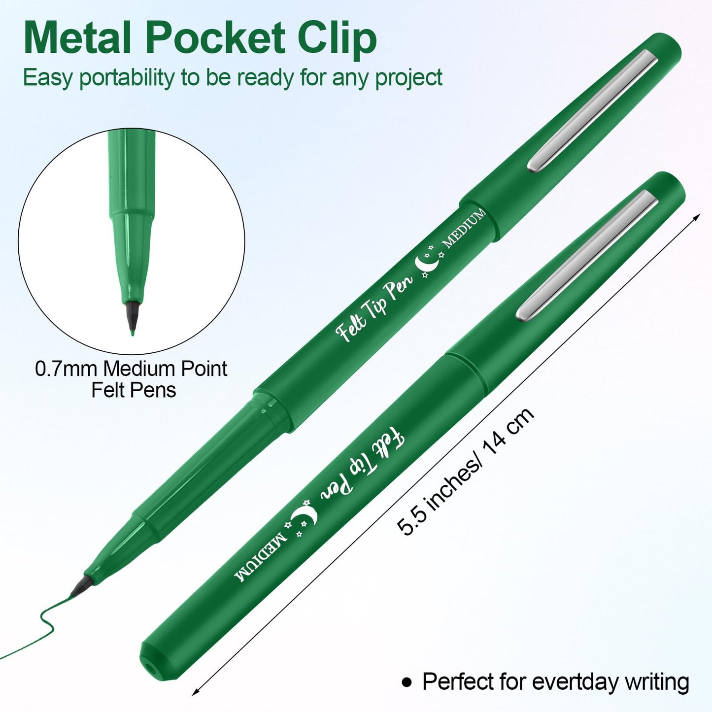 Fuyoooo 20 Pcs Felt Tip Pens 0.7mm – Smooth No-Bleed Markers for Journaling & Planning