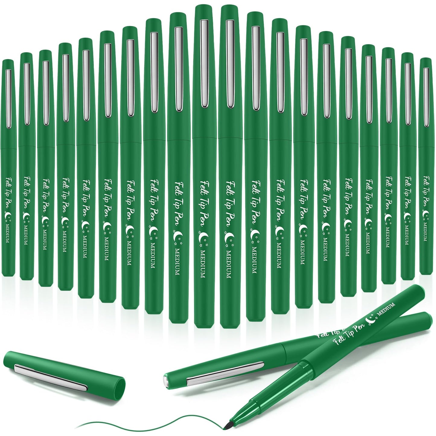 Fuyoooo 20 Pcs Felt Tip Pens 0.7mm – Smooth No-Bleed Markers for Journaling & Planning