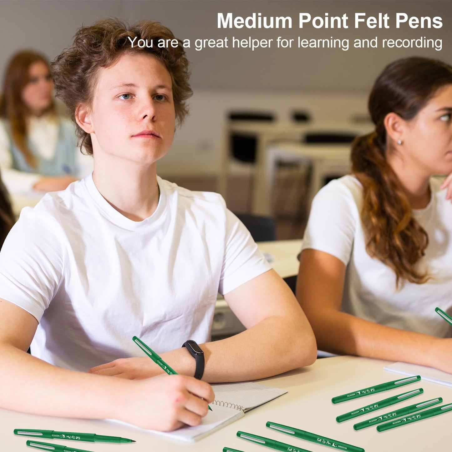 Fuyoooo 20 Pcs Felt Tip Pens 0.7mm – Smooth No-Bleed Markers for Journaling & Planning