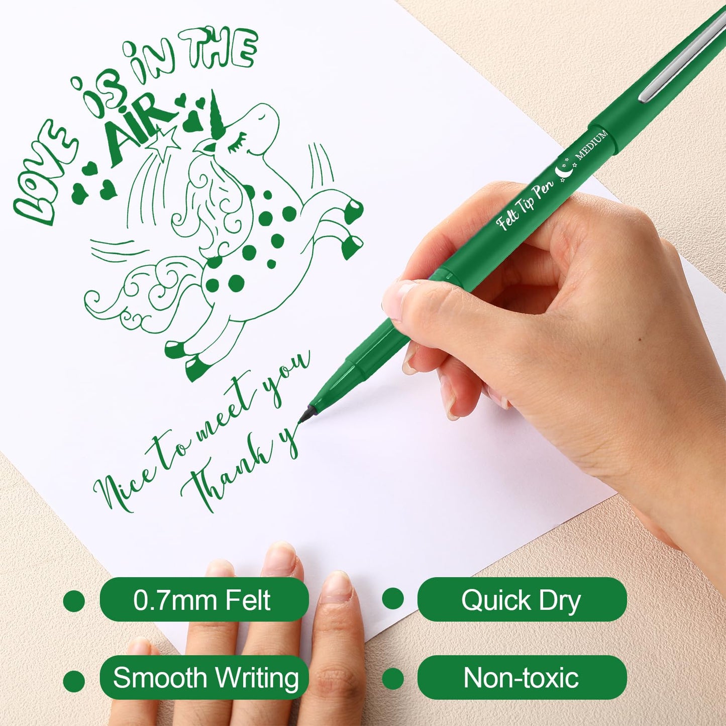 Fuyoooo 20 Pcs Felt Tip Pens 0.7mm – Smooth No-Bleed Markers for Journaling & Planning