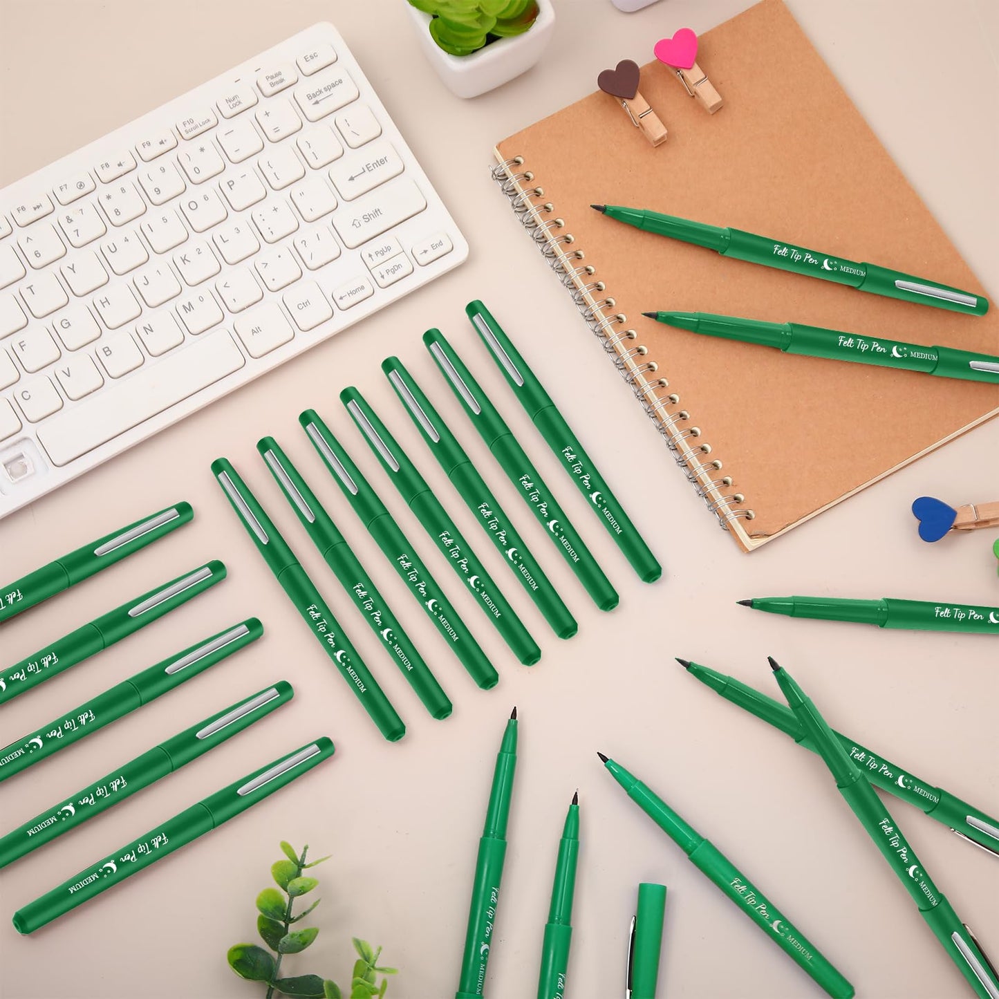 Fuyoooo 20 Pcs Felt Tip Pens 0.7mm – Smooth No-Bleed Markers for Journaling & Planning