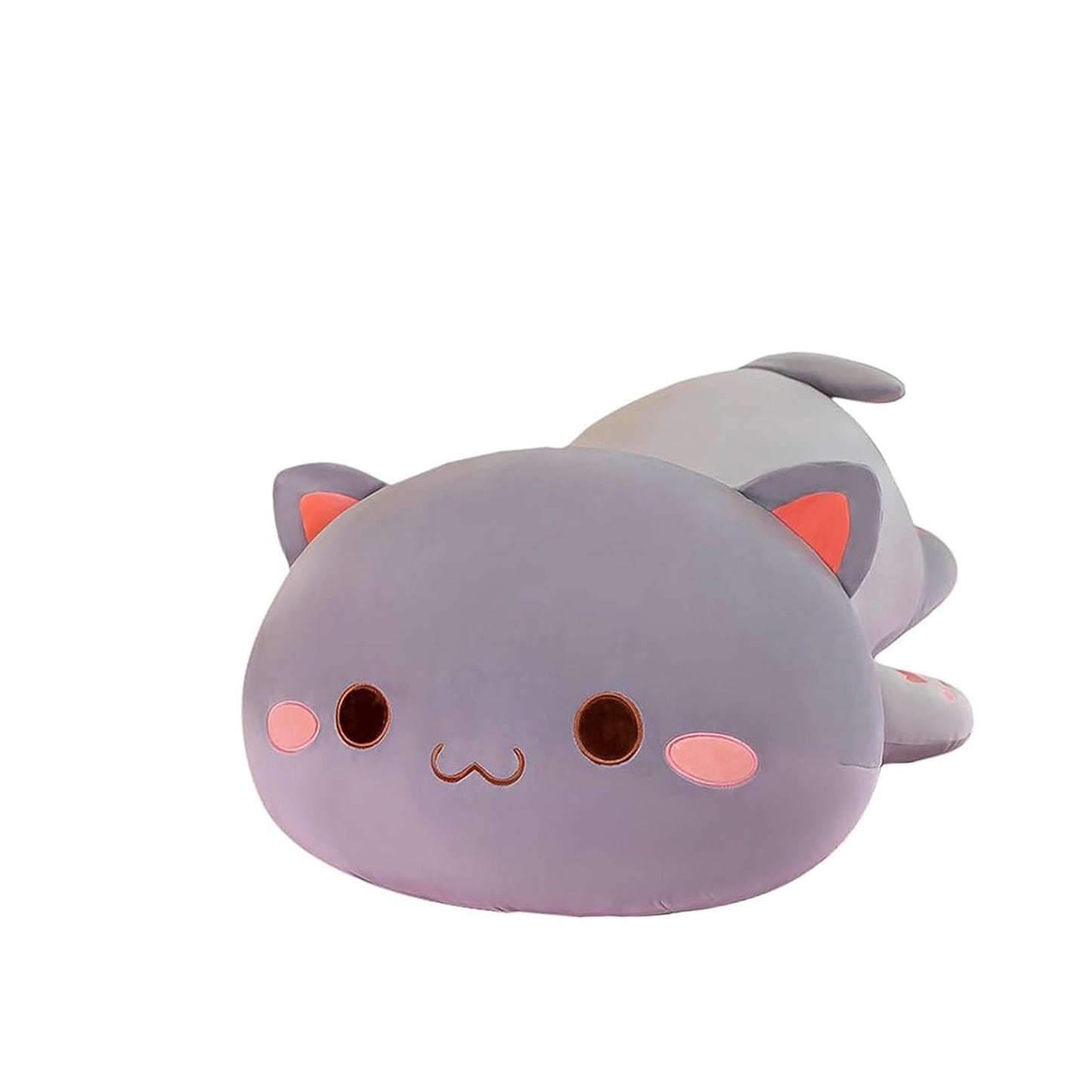 FUYU Cat Stuffed Animals – Soft Plush Pillow, 15in Grey Kitten Toy