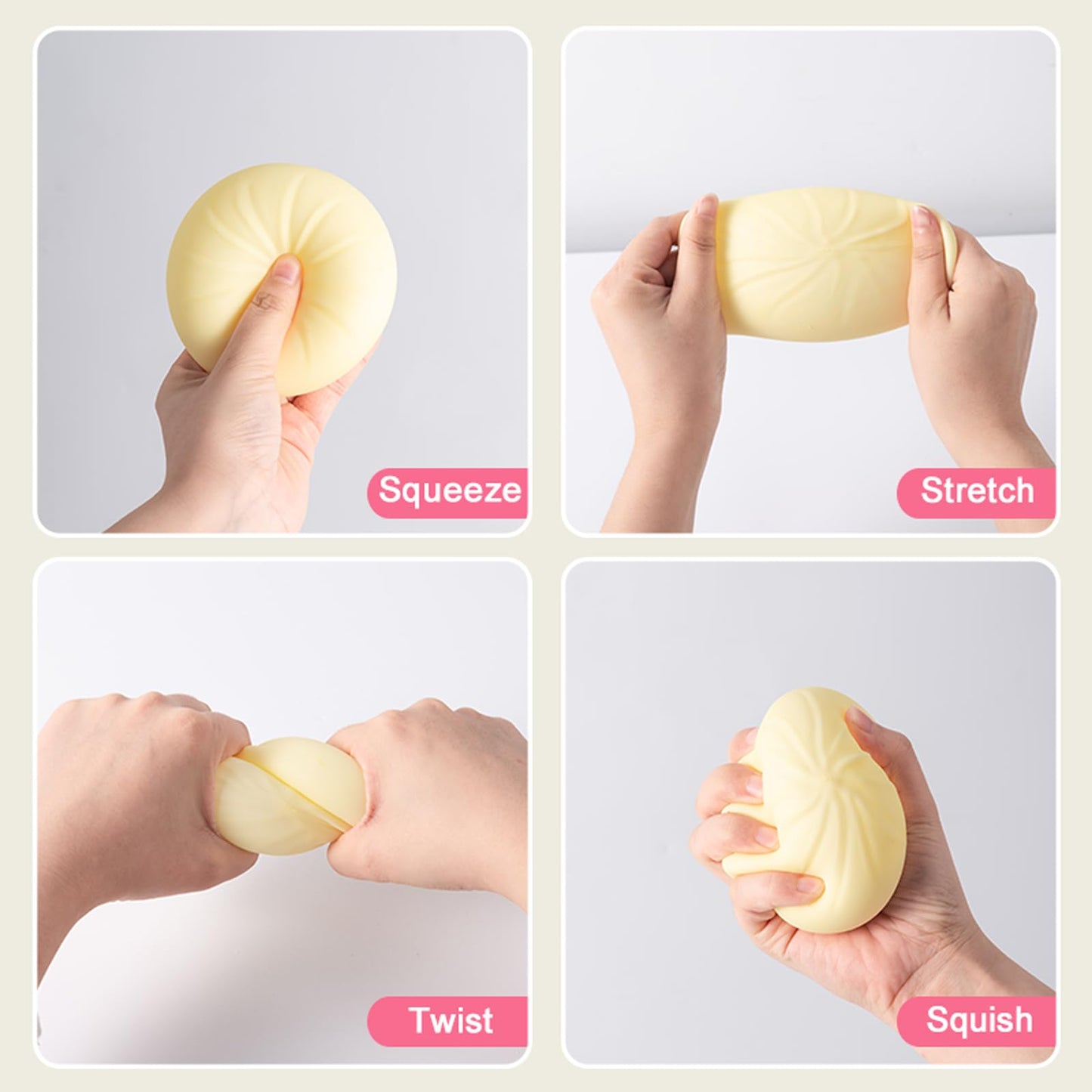FUYUANLIEV Dumpling Squishy – Mystery Dumpling Box Fidget Toy for Adults & Teens (White)