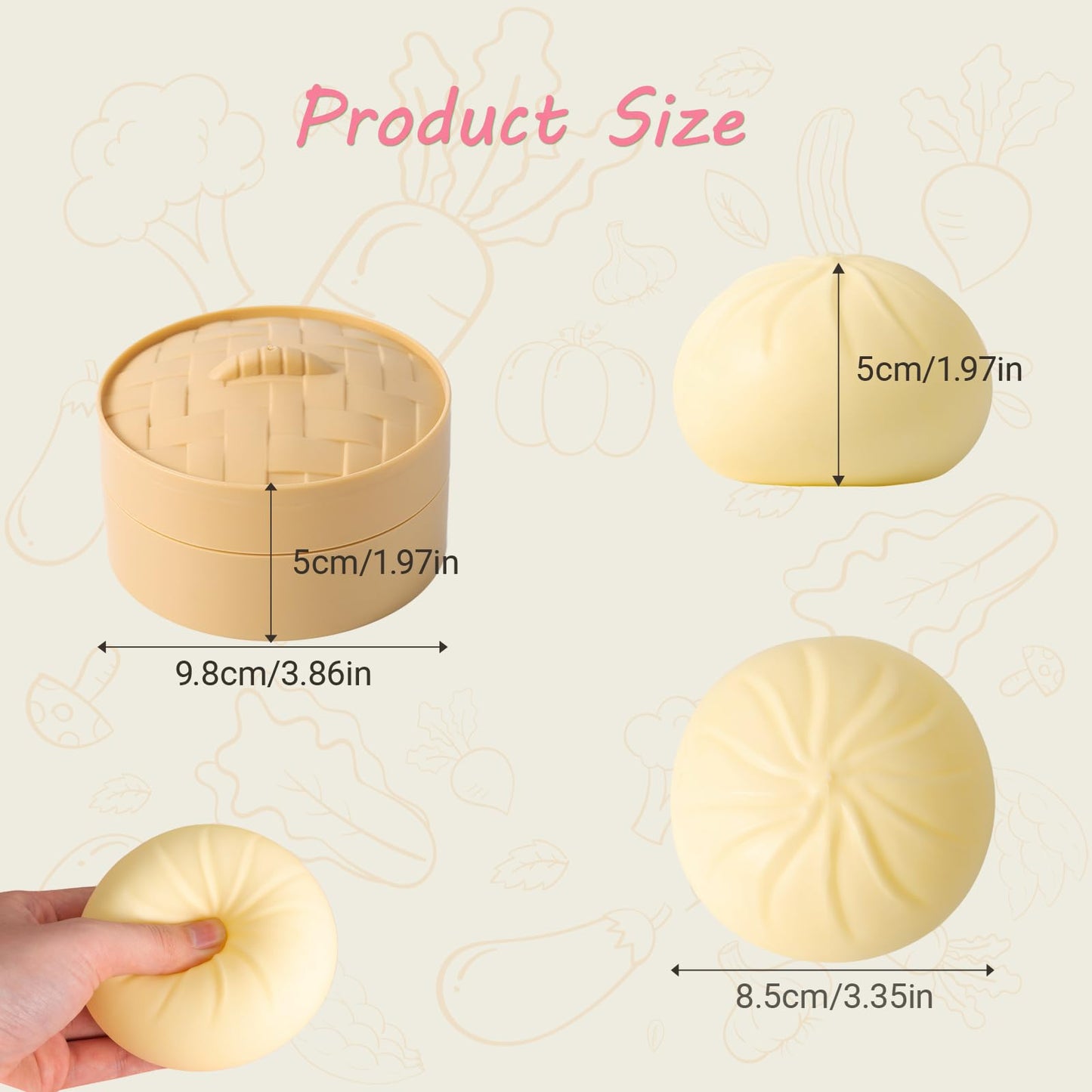 FUYUANLIEV Dumpling Squishy – Mystery Dumpling Box Fidget Toy for Adults & Teens (White)