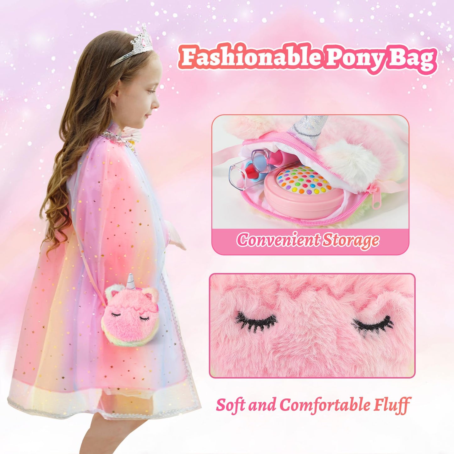 Fuzmo Kids Makeup Kit for Girls 3-6 | Non-Toxic Dress-Up & Princess Set