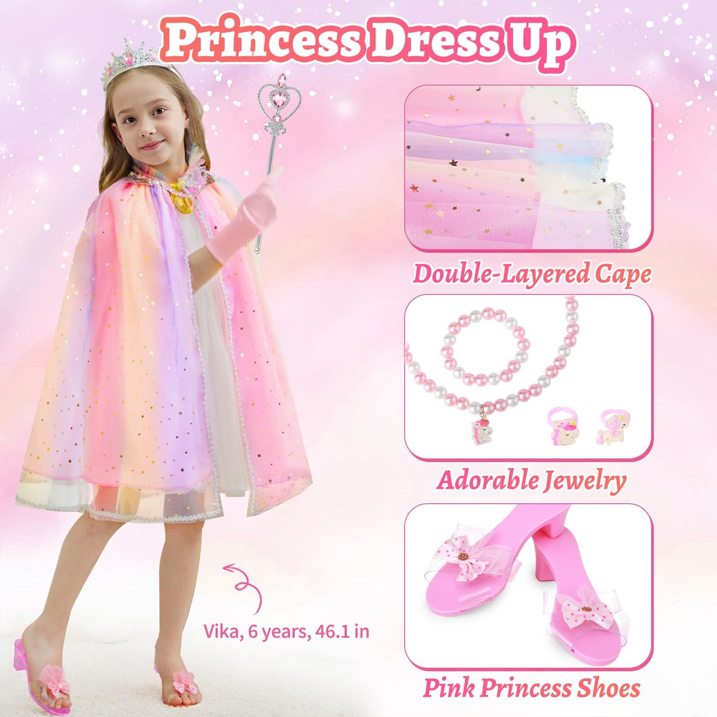 Fuzmo Kids Makeup Kit for Girls 3-6 | Non-Toxic Dress-Up & Princess Set