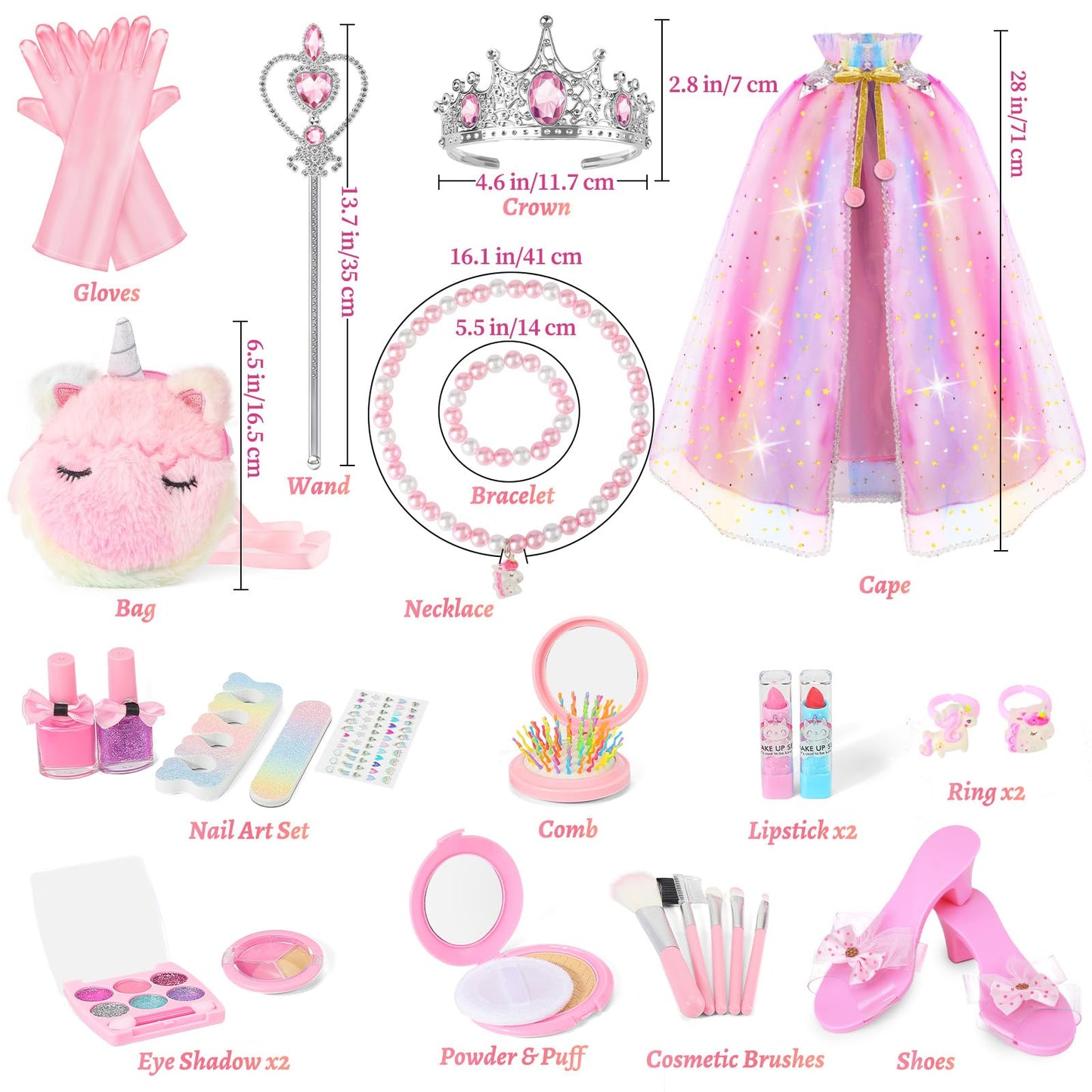 Fuzmo Kids Makeup Kit for Girls 3-6 | Non-Toxic Dress-Up & Princess Set