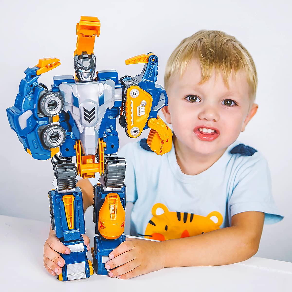 Fuzzy Pixie 5-in-1 Magnetic Construction Cars – Dino & Robot Transform Set for Kids 3-7