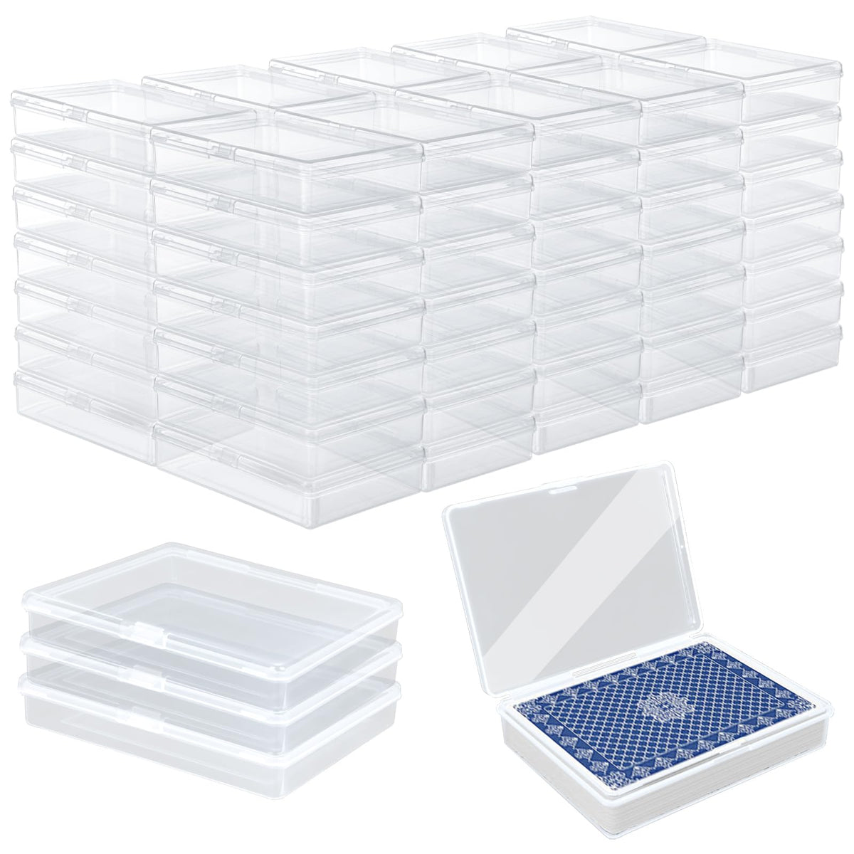 FVIEXE 24-Pack Card Case – Clear Plastic Card Storage Boxes for Standard Size Cards