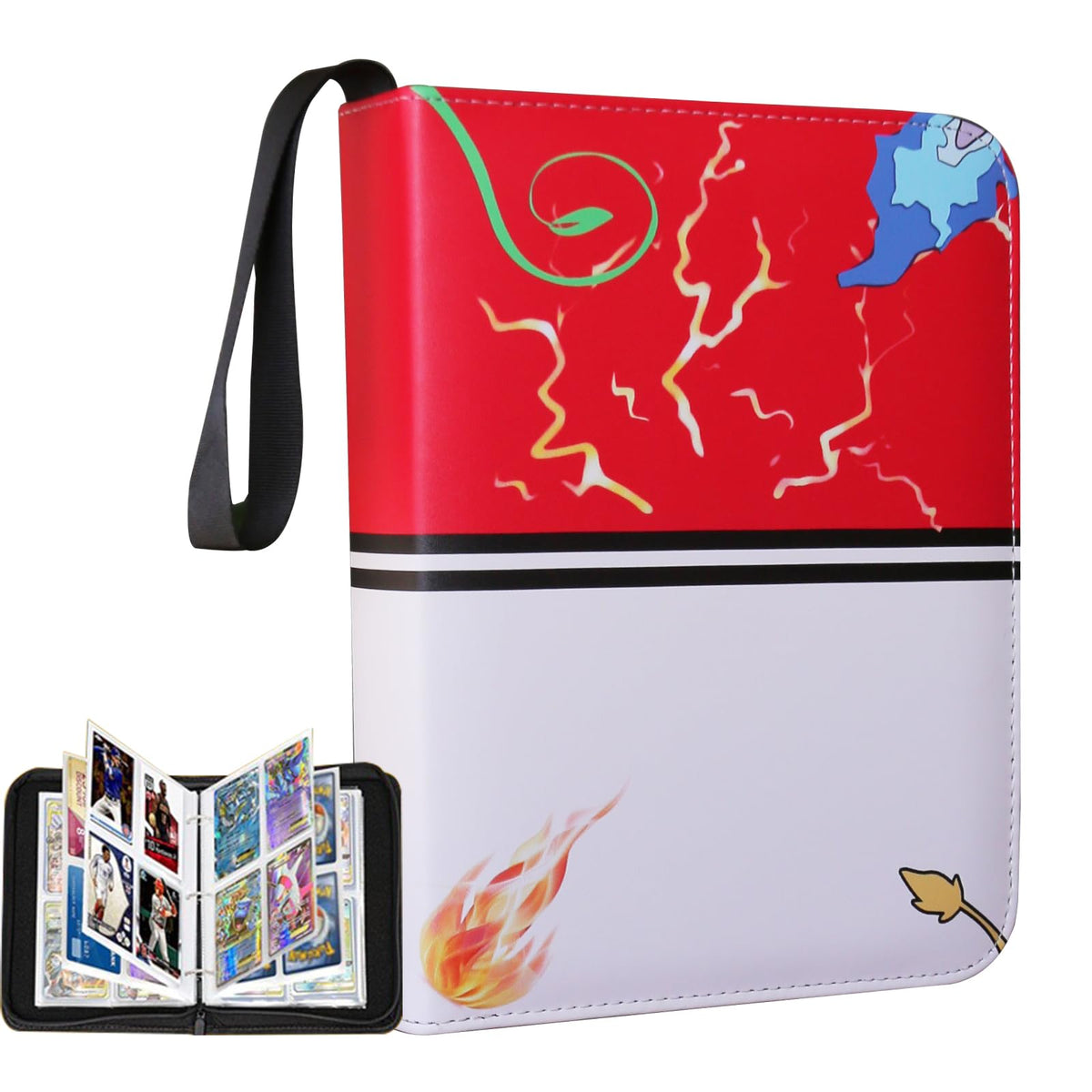 fweel 4-Pocket Trading Card Binder with Zipper — 400 Card Capacity, PU Leather