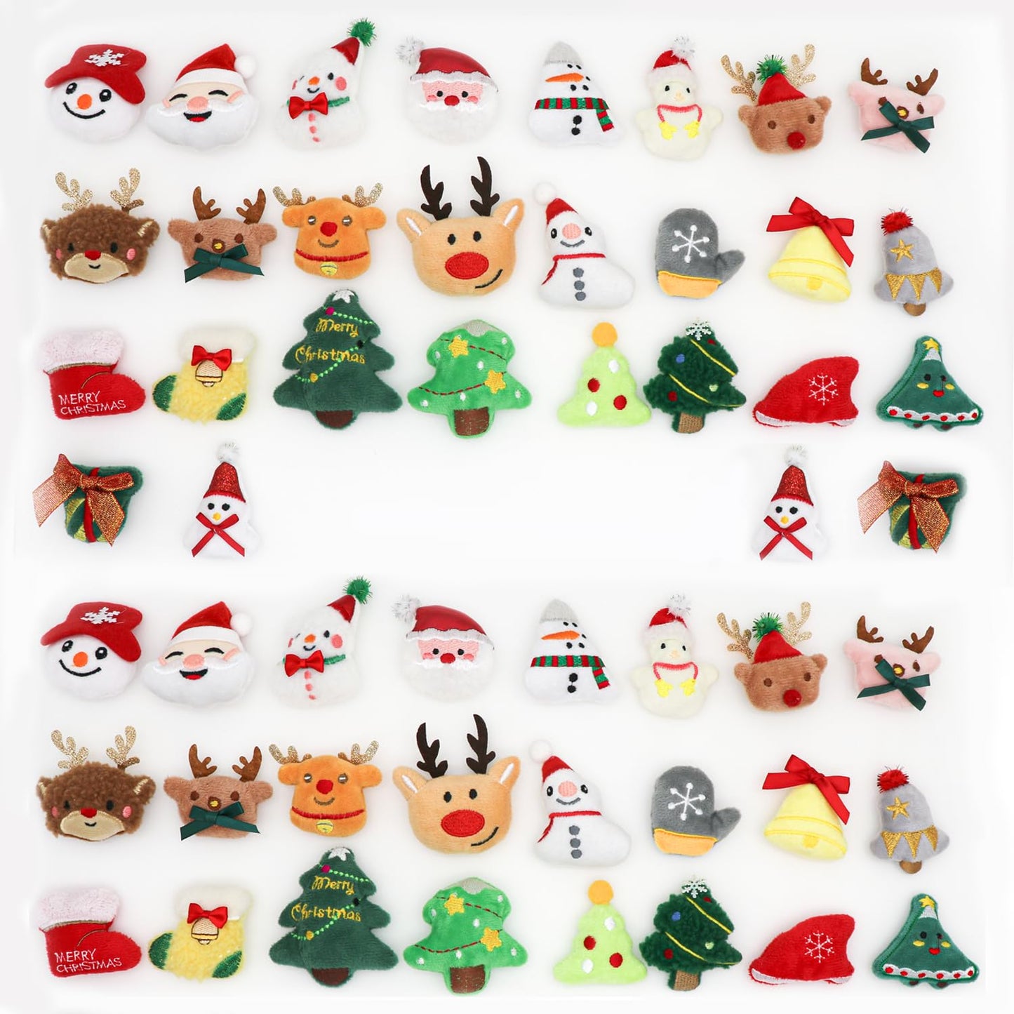 Fxxzsak 52-Pack Christmas Plushies - Mini Stuffed Animals Bulk for Gifts