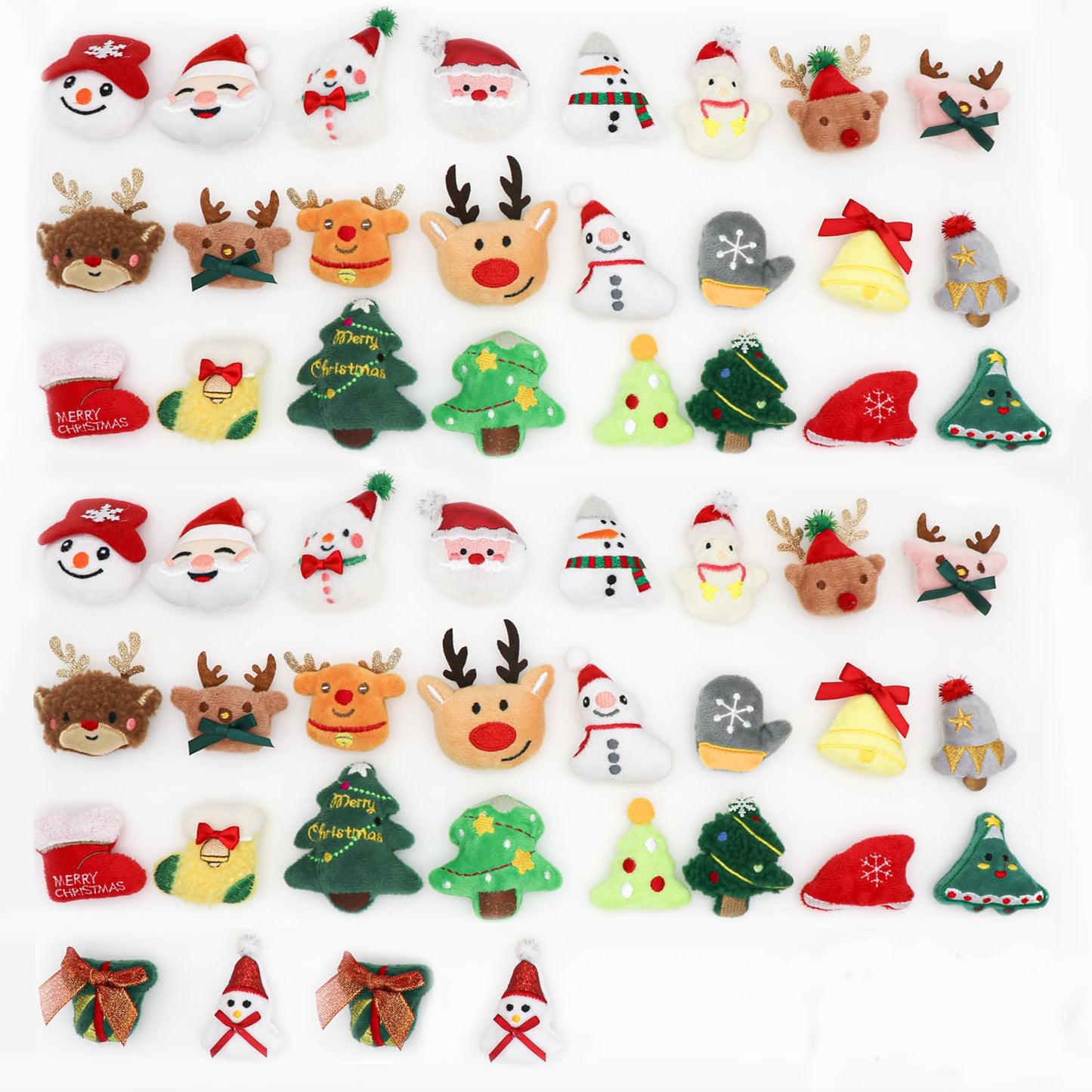 Fxxzsak 52-Pack Christmas Plushies - Mini Stuffed Animals Bulk for Gifts