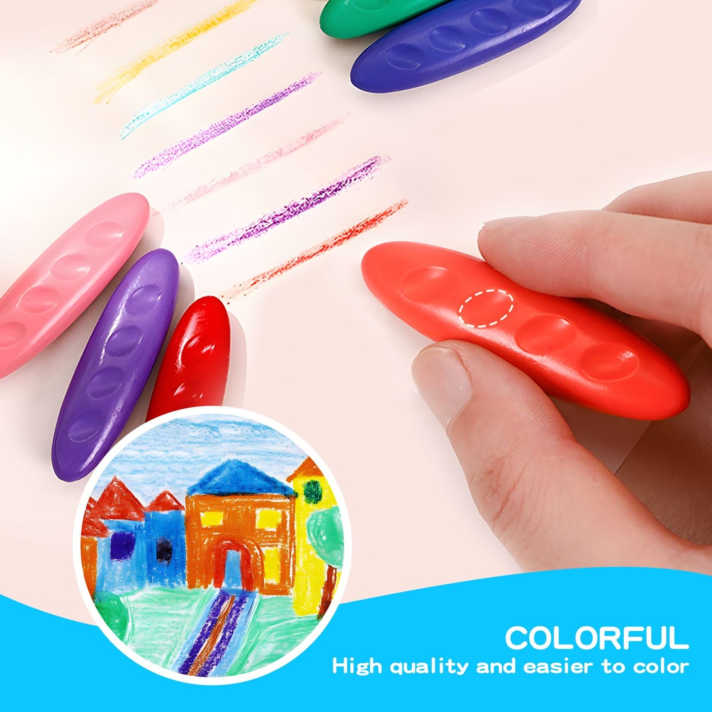 FXYRTKLCZ Peanut Crayons for Kids - 36 Washable Large Peanut-Shaped Crayons