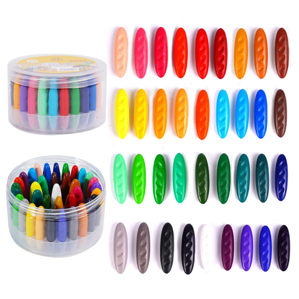 FXYRTKLCZ Peanut Crayons for Kids - 36 Washable Large Peanut-Shaped Crayons