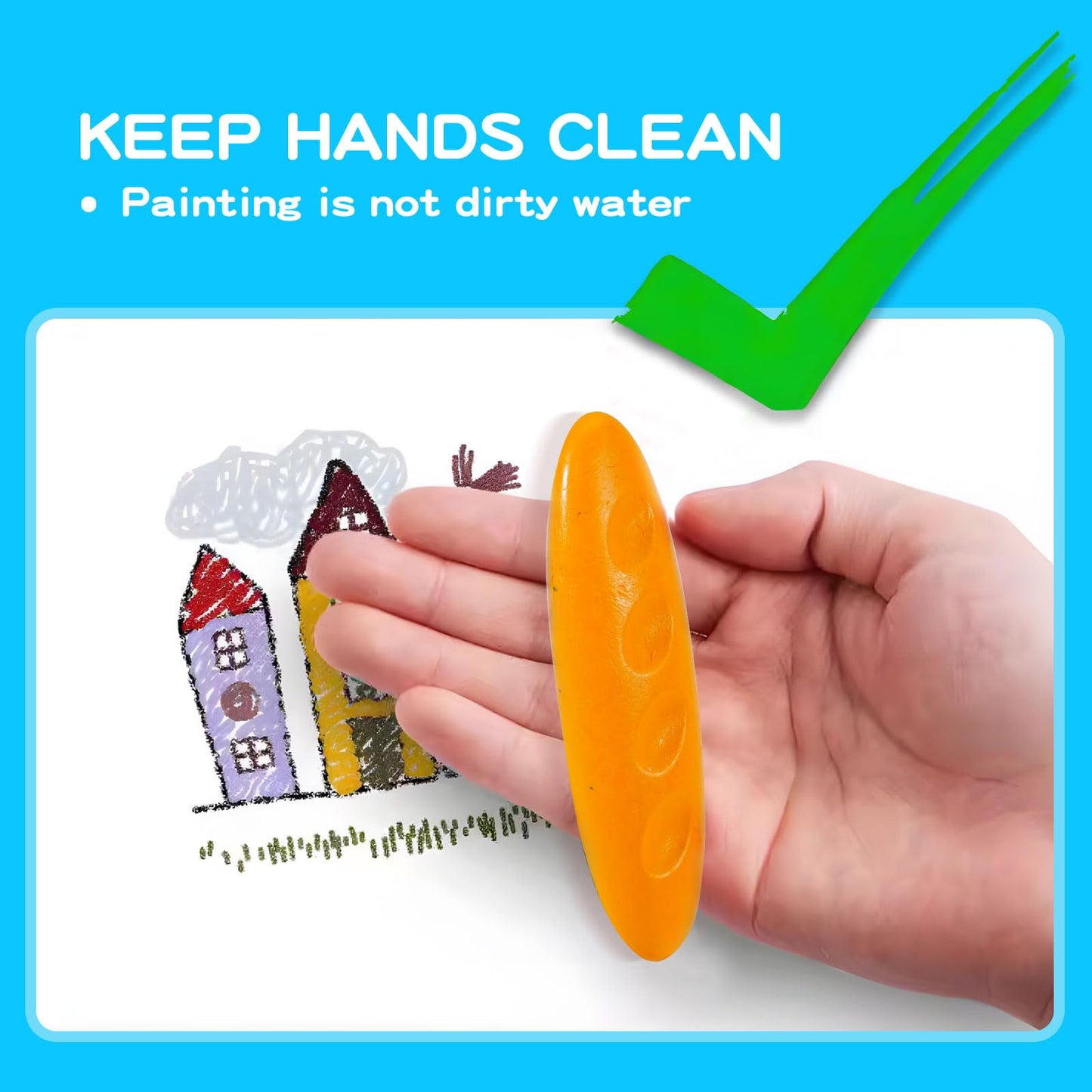 FXYRTKLCZ Peanut Crayons for Kids - 36 Washable Large Peanut-Shaped Crayons