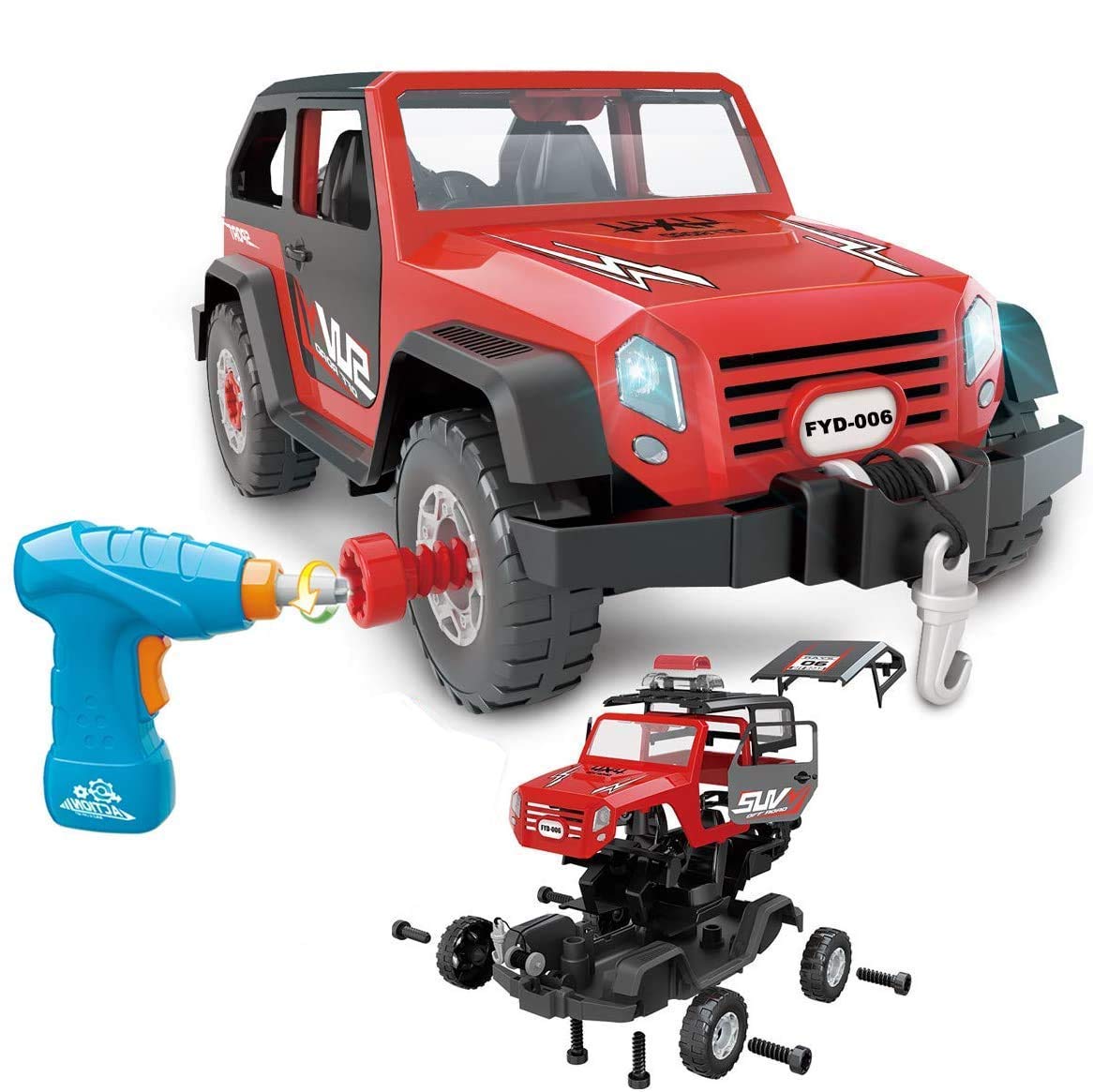 FYD 2in1 Take Apart Jeep Car STEM Kit with Drill | Build, Learn & Play (Ages 3+)