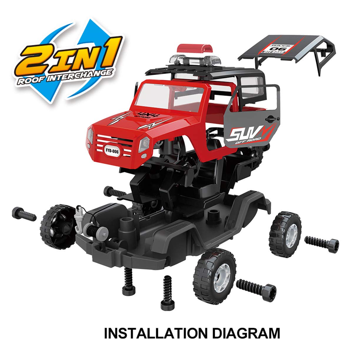 FYD 2in1 Take Apart Jeep Car STEM Kit with Drill | Build, Learn & Play (Ages 3+)