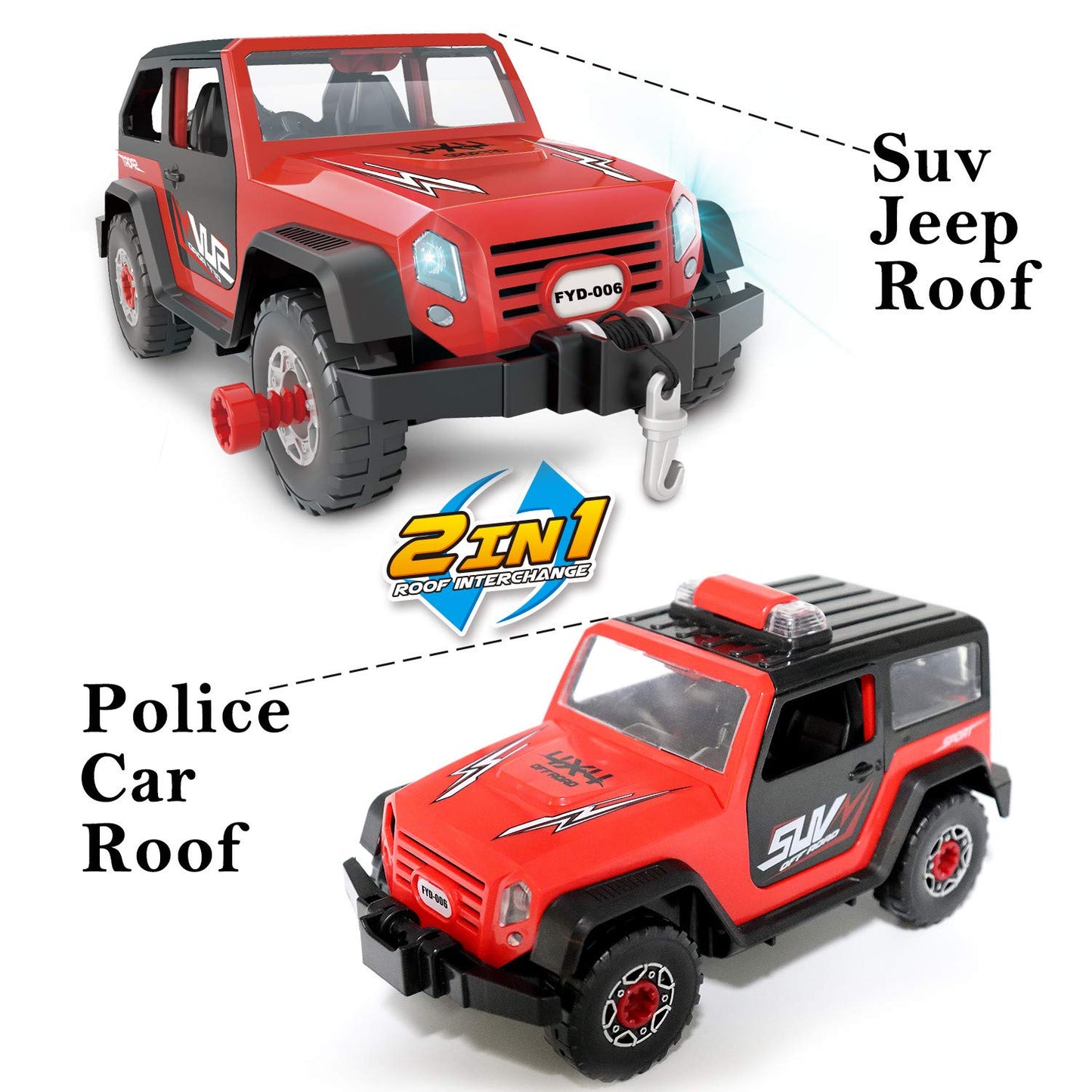 FYD 2in1 Take Apart Jeep Car STEM Kit with Drill | Build, Learn & Play (Ages 3+)