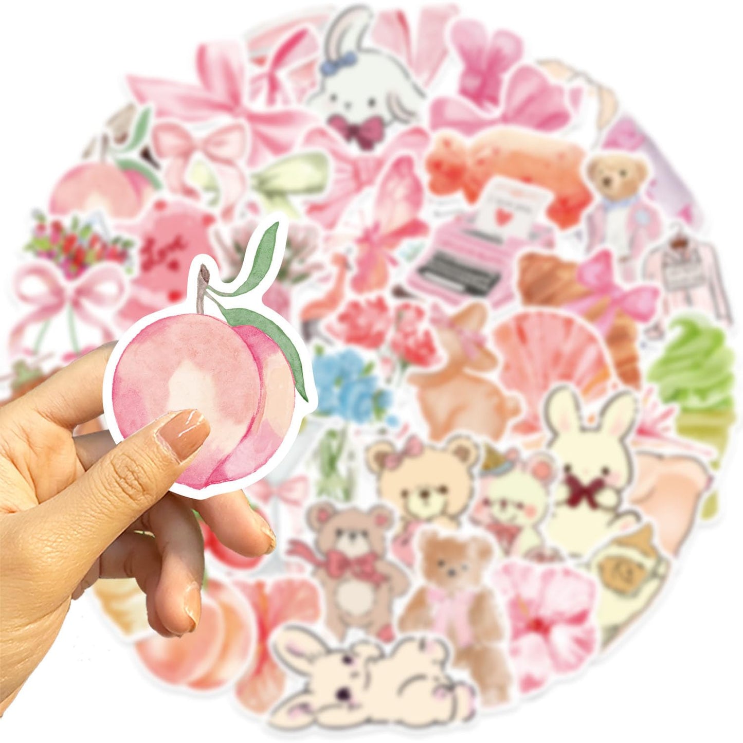 FYFDLLTF 60 Coquette Pink Bows Stickers – Vintage Aesthetic for Laptops & Bottles