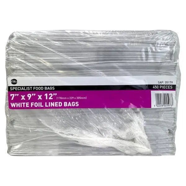 FyNite White Foil Lined Bags 7" x 9" x 12" 450 Pieces