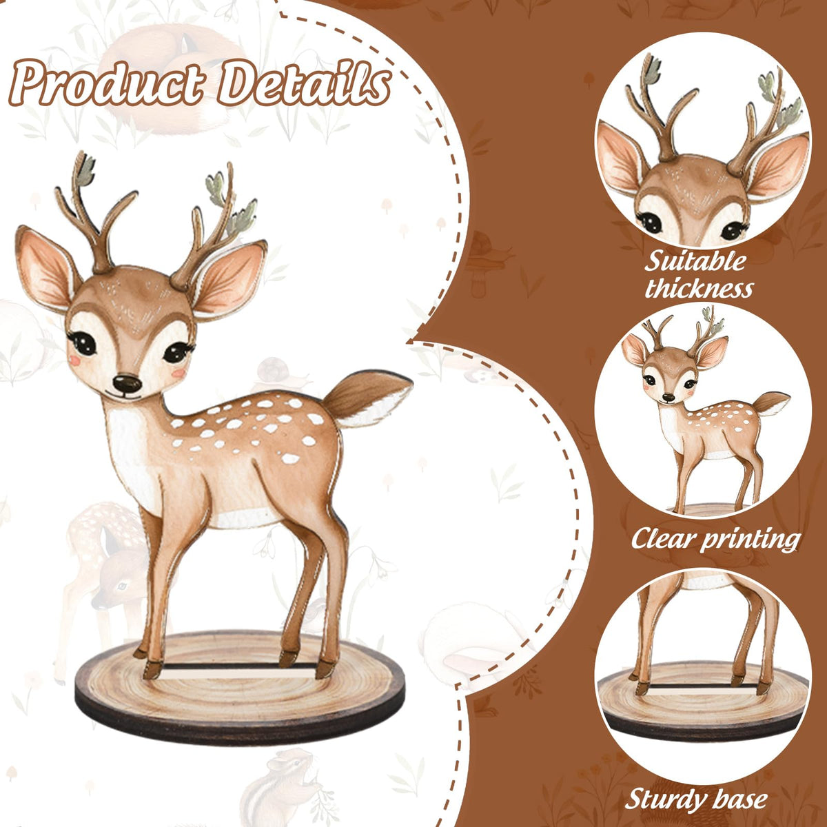 FYSUIMU 12Pcs Woodland Animal Wooden Table Signs – Rustic Tiered Tray Centerpiece Decor