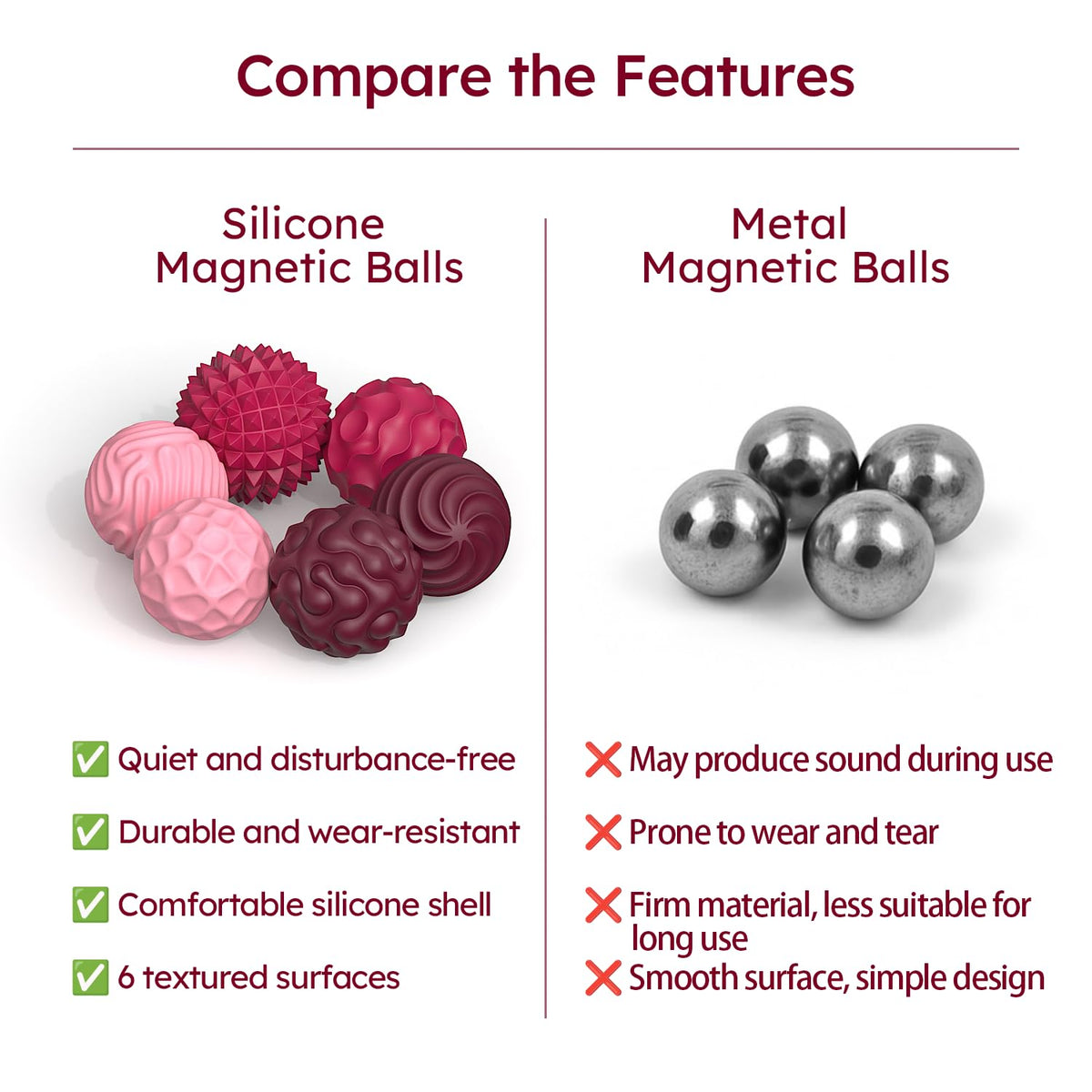 FZChenrry Magnetic Fidget Balls – Silicone Sensory Stress Relief Toy for Adults & Teens