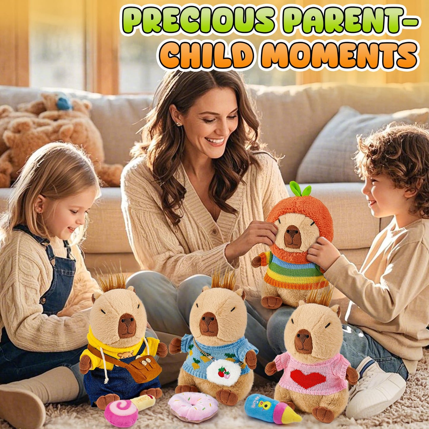 G.C 13 Pcs Plush Toys with Clothes Accessories — Dress Up & Pretend Play for Kids Aged 3-8