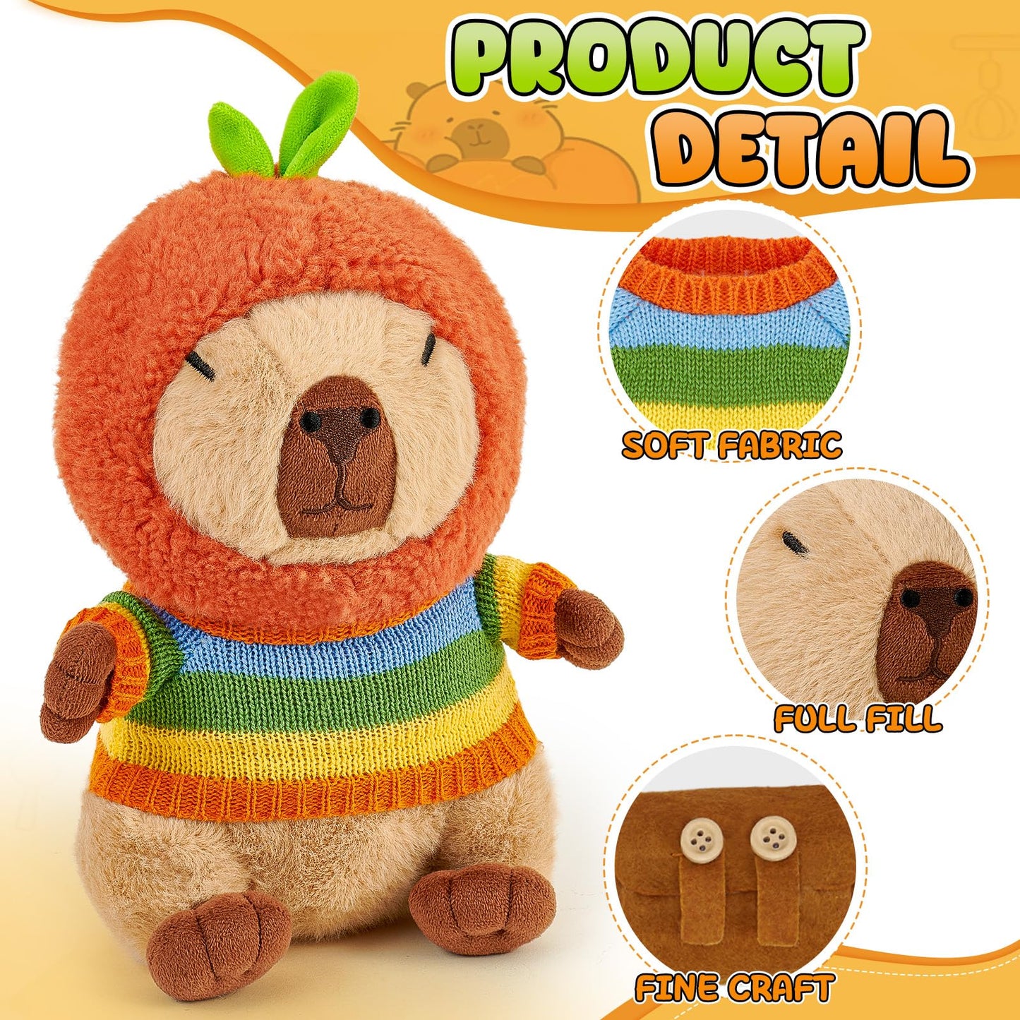 G.C 13 Pcs Plush Toys with Clothes Accessories — Dress Up & Pretend Play for Kids Aged 3-8