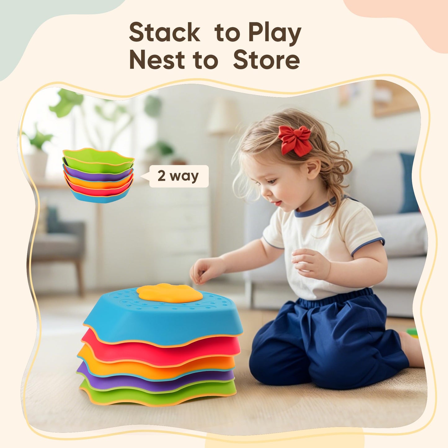 G-WING 5-Pack Stepping Stones with Sound Effects – Balance & Coordination for Toddlers