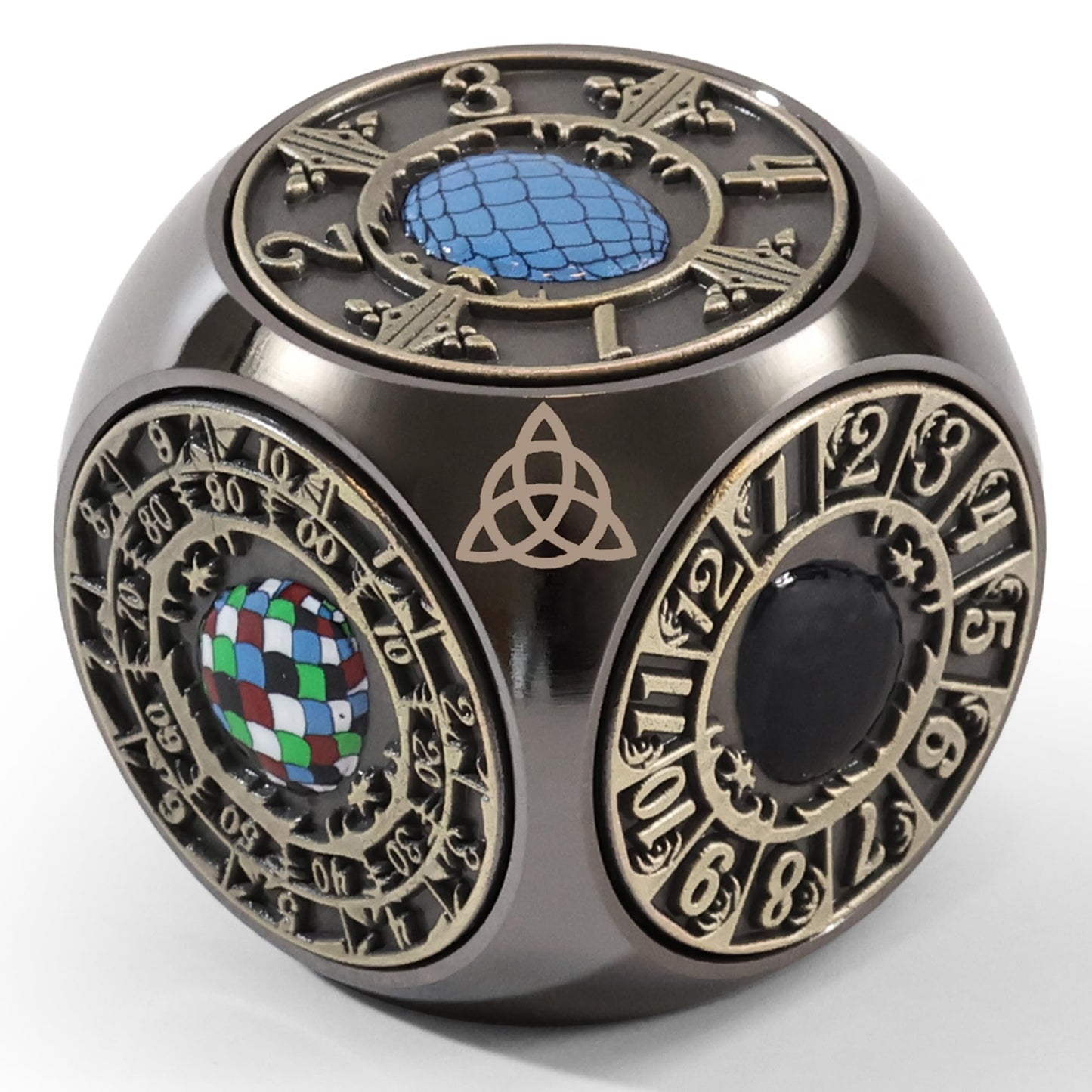 g00d4u Metal DND Spinner Dice – 7-in-1 Dragon Egg Relief for D&D & RPGs (Black Copper)