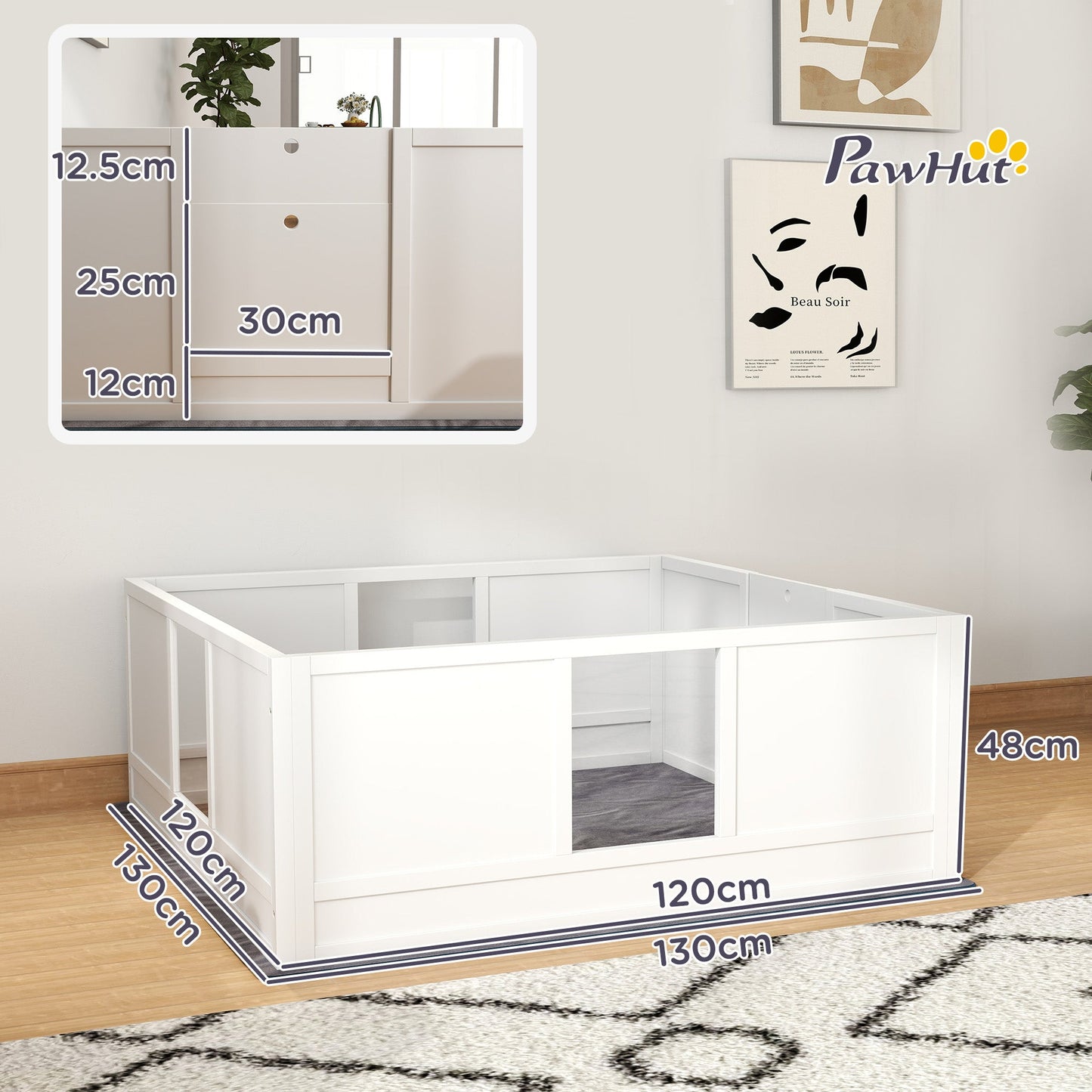 PawHut Dog Whelping Box with Whelping Pad, Adjustable Entrance