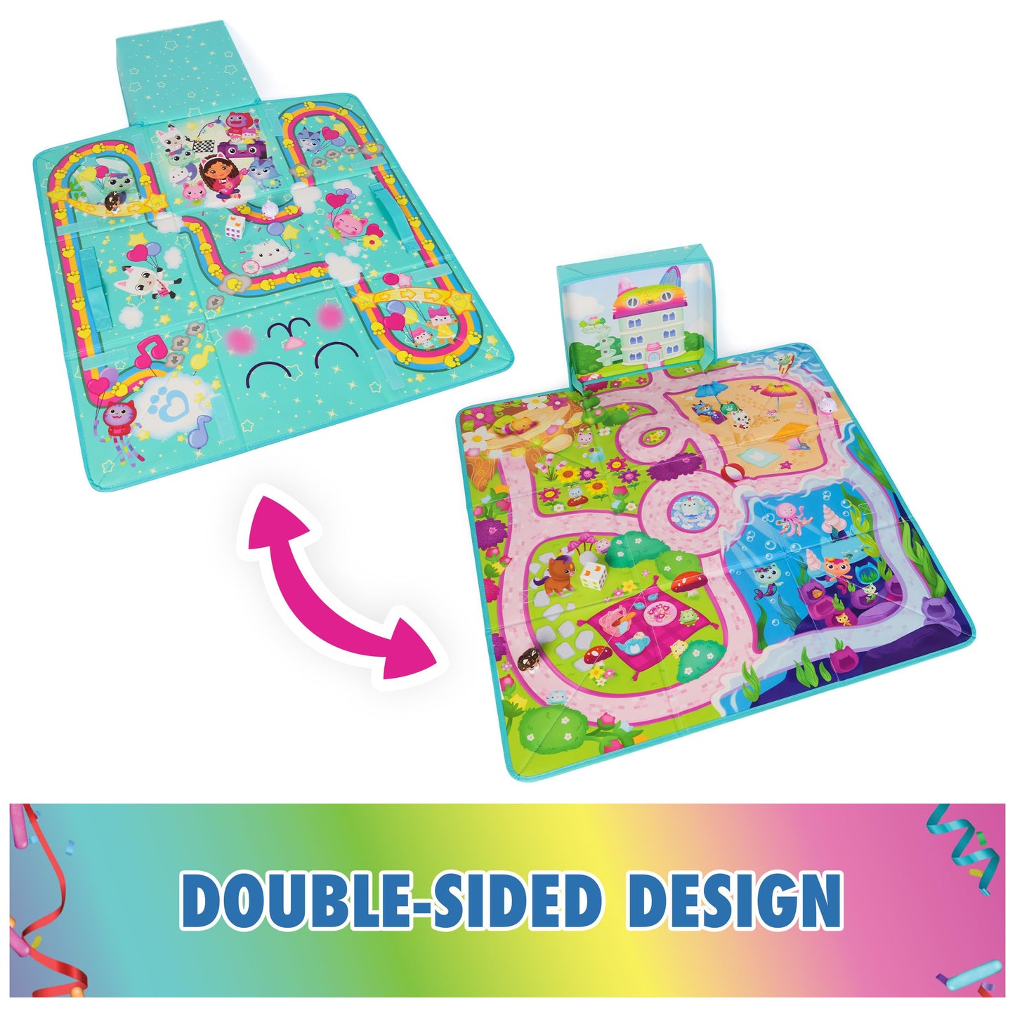 DreamWorks Gabby’s Dollhouse Gabby Cat Playmat – 2 Figures, Board Game & Storage Box