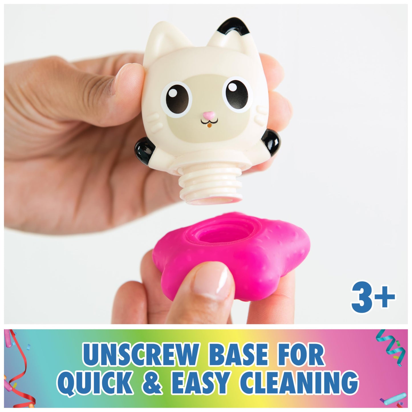 DREAMWORKS GABBY'S DOLLHOUSE Gabby Cat Bath Squirters: Mercat & Pandy Paws Floating Bath Toys (Ages 3+)