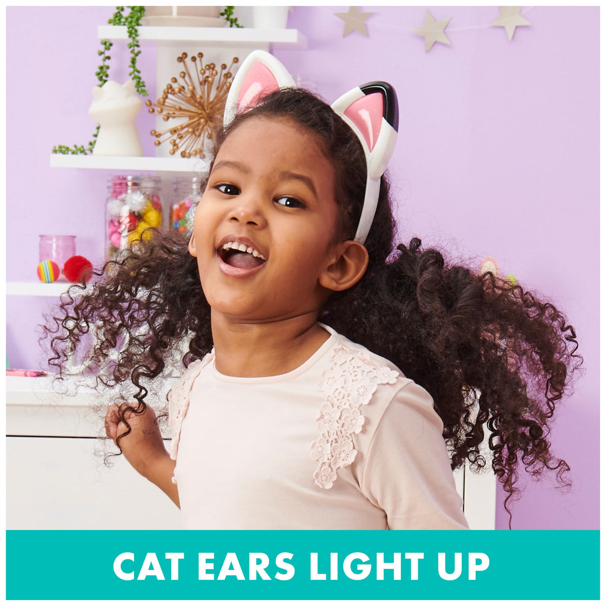 Gabby's Dollhouse Magical Musical Cat Ears: Lights, 10+ Sounds & Phrases, Kids Costume Accessory
