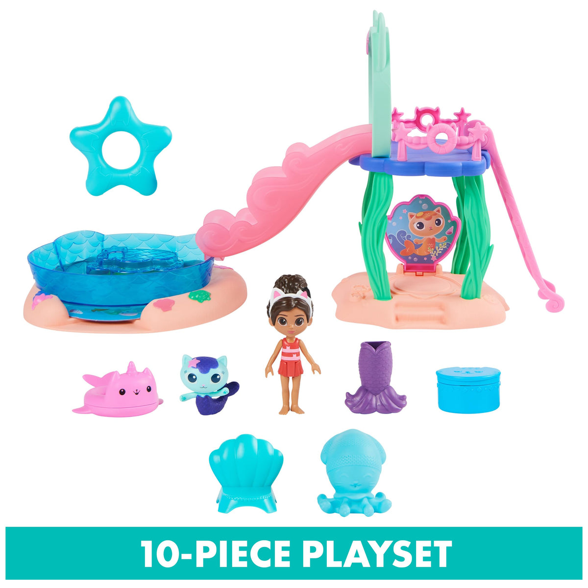 Spin Master Gabby’s Dollhouse Purr-ific Pool Playset with Gabby & MerCat