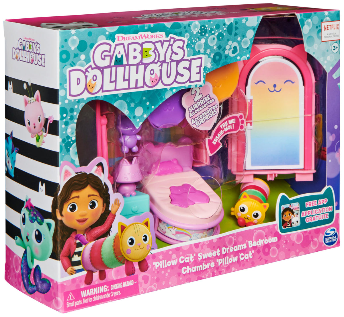 Gabby’s Dollhouse Sweet Dreams Bedroom – Pillow Cat Figure & Accessories | DreamWorks Gabby’s Dollhouse